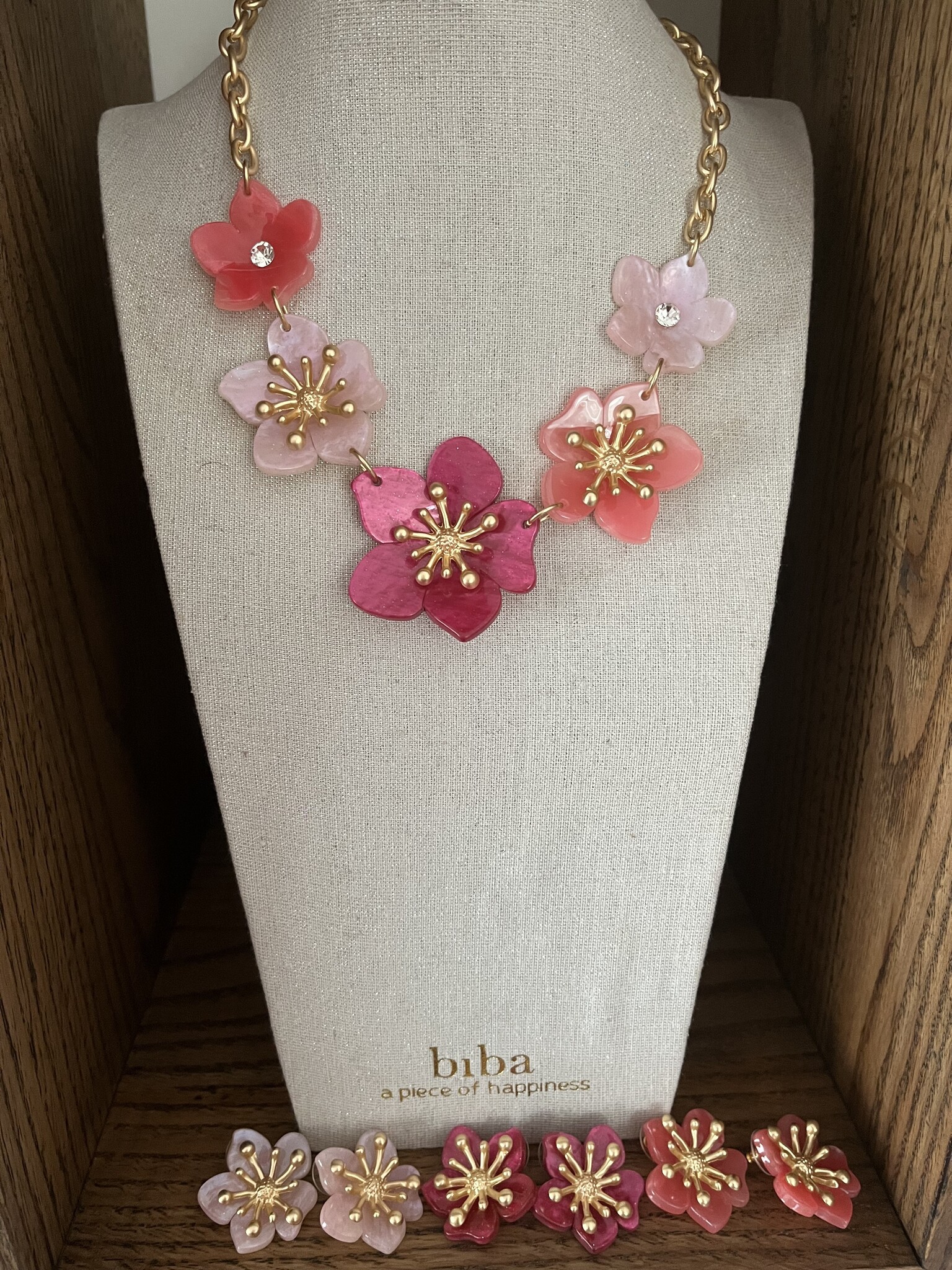 Biba  Oorbellen Biba goud/fuchsia