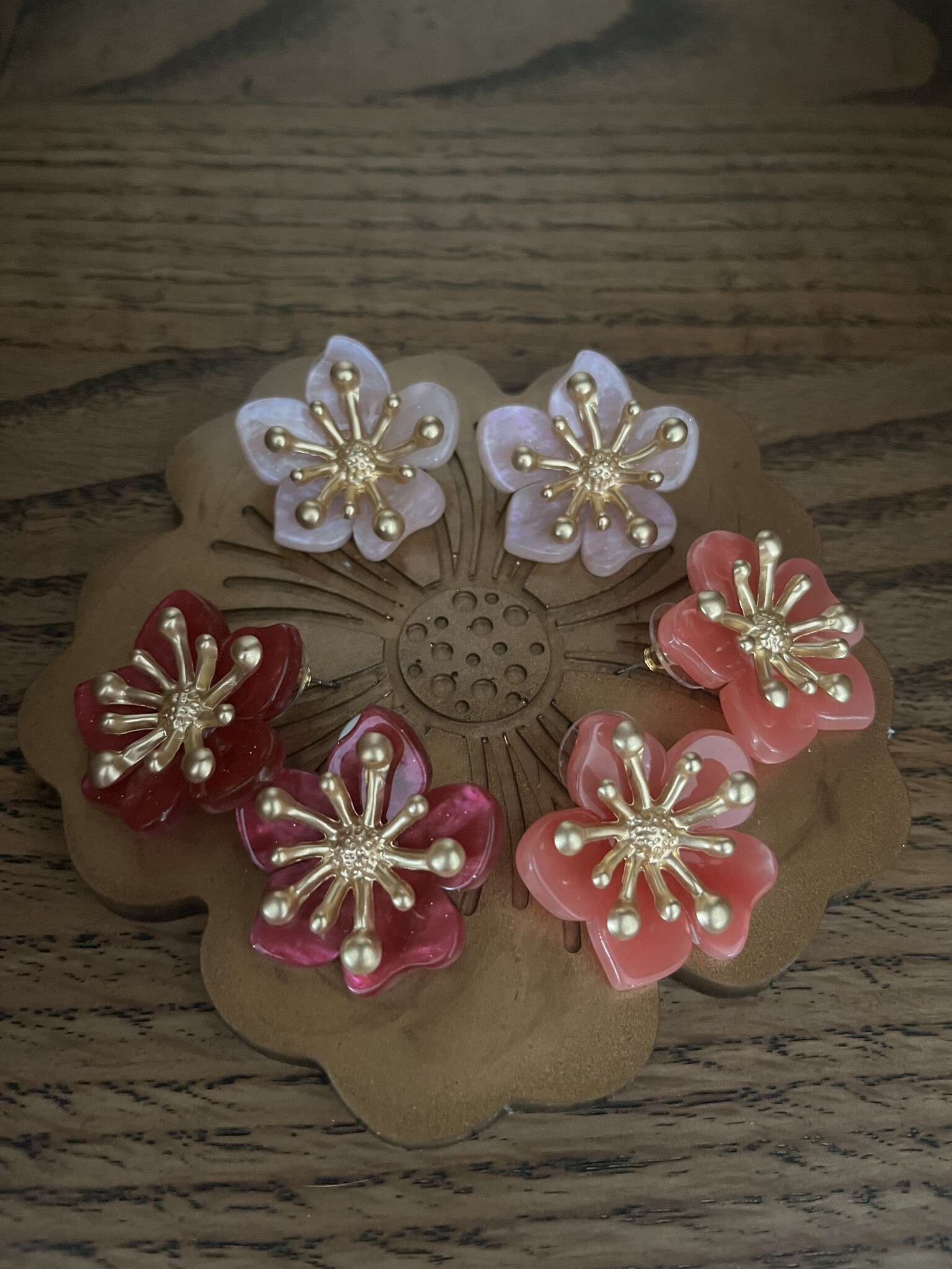 Biba  Oorbellen Biba goud/fuchsia