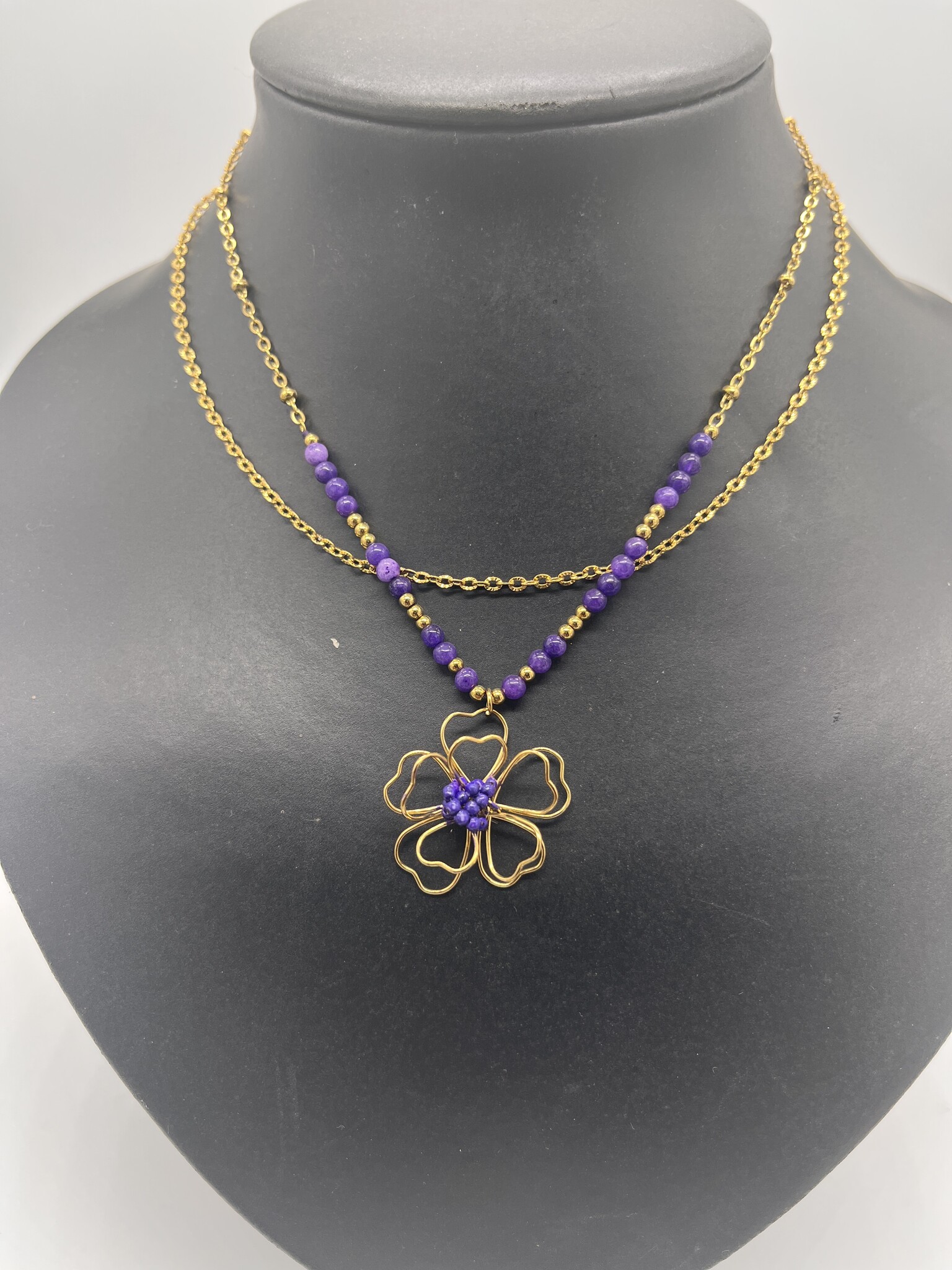 Liet&Joliet Ketting Liet&Joliet  Stainless Steel paars/goud