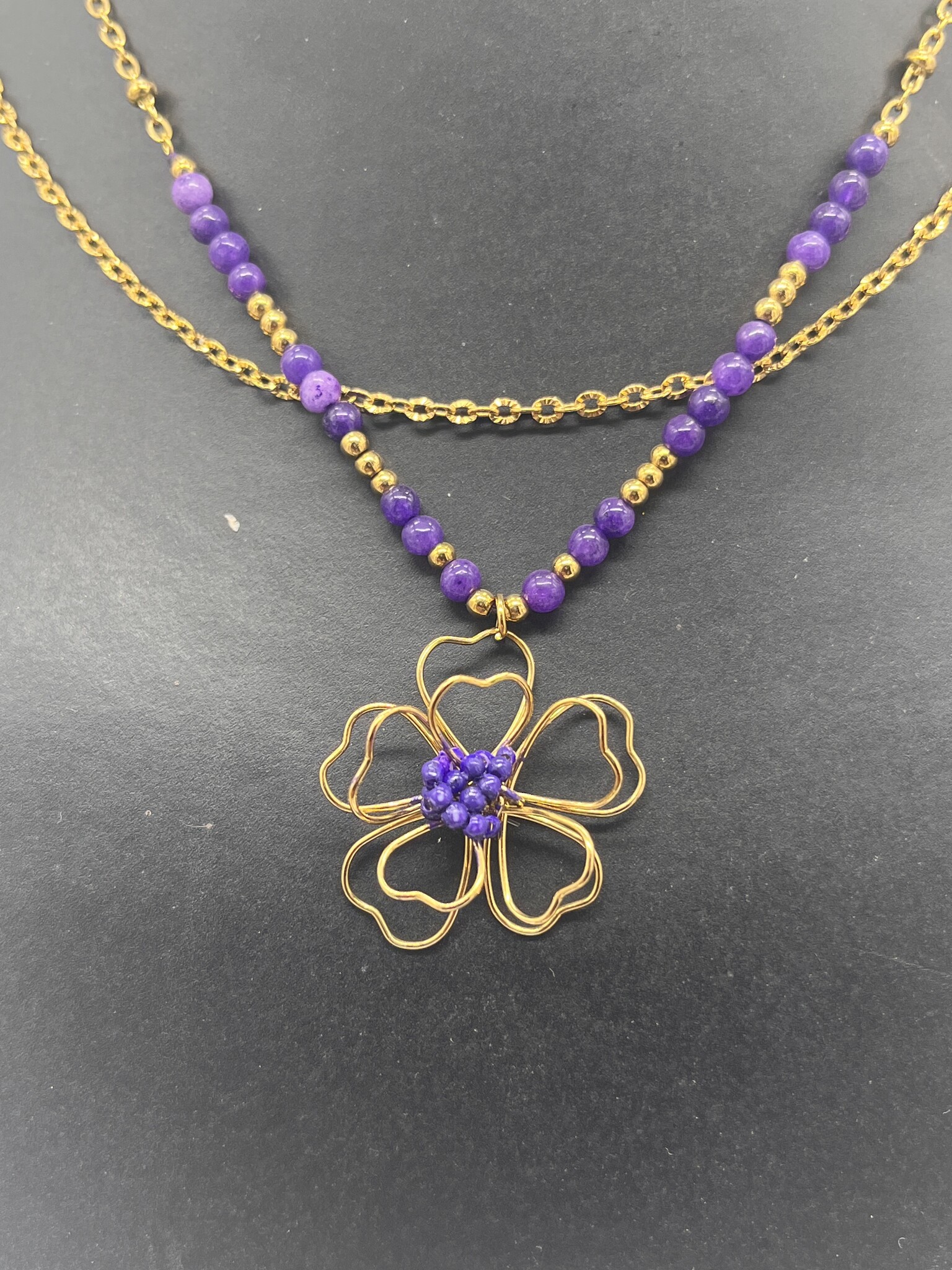 Liet&Joliet Ketting Liet&Joliet  Stainless Steel paars/goud