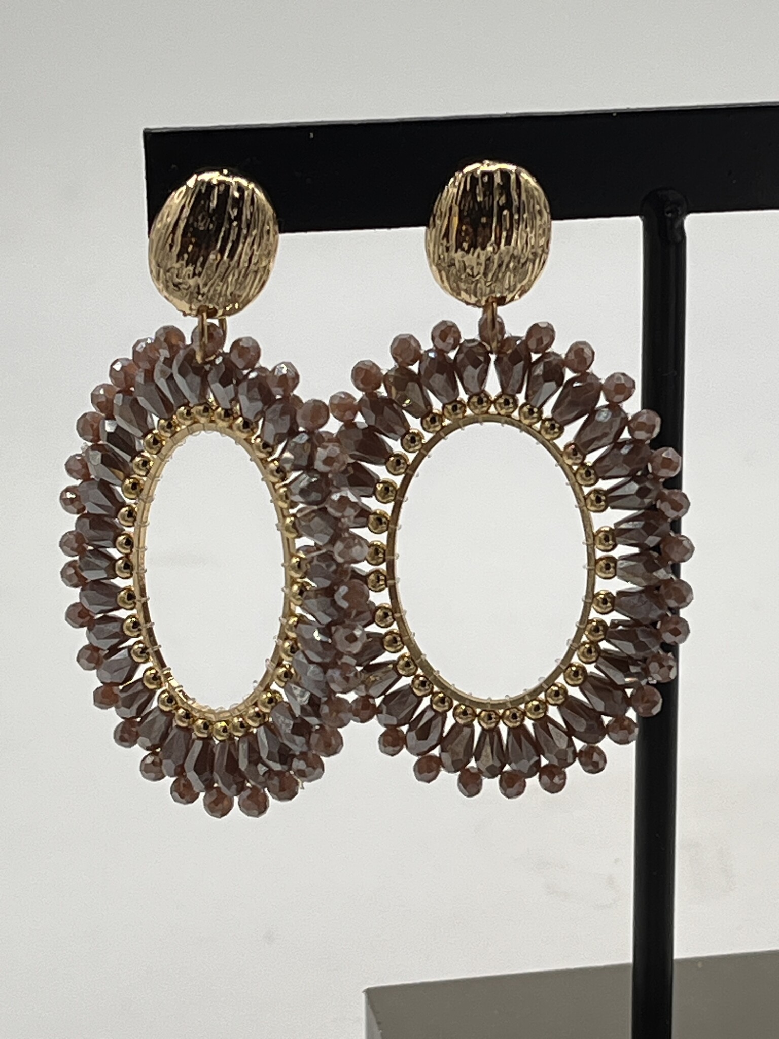 Biba Oorbellen Biba goud/bruin/grijs