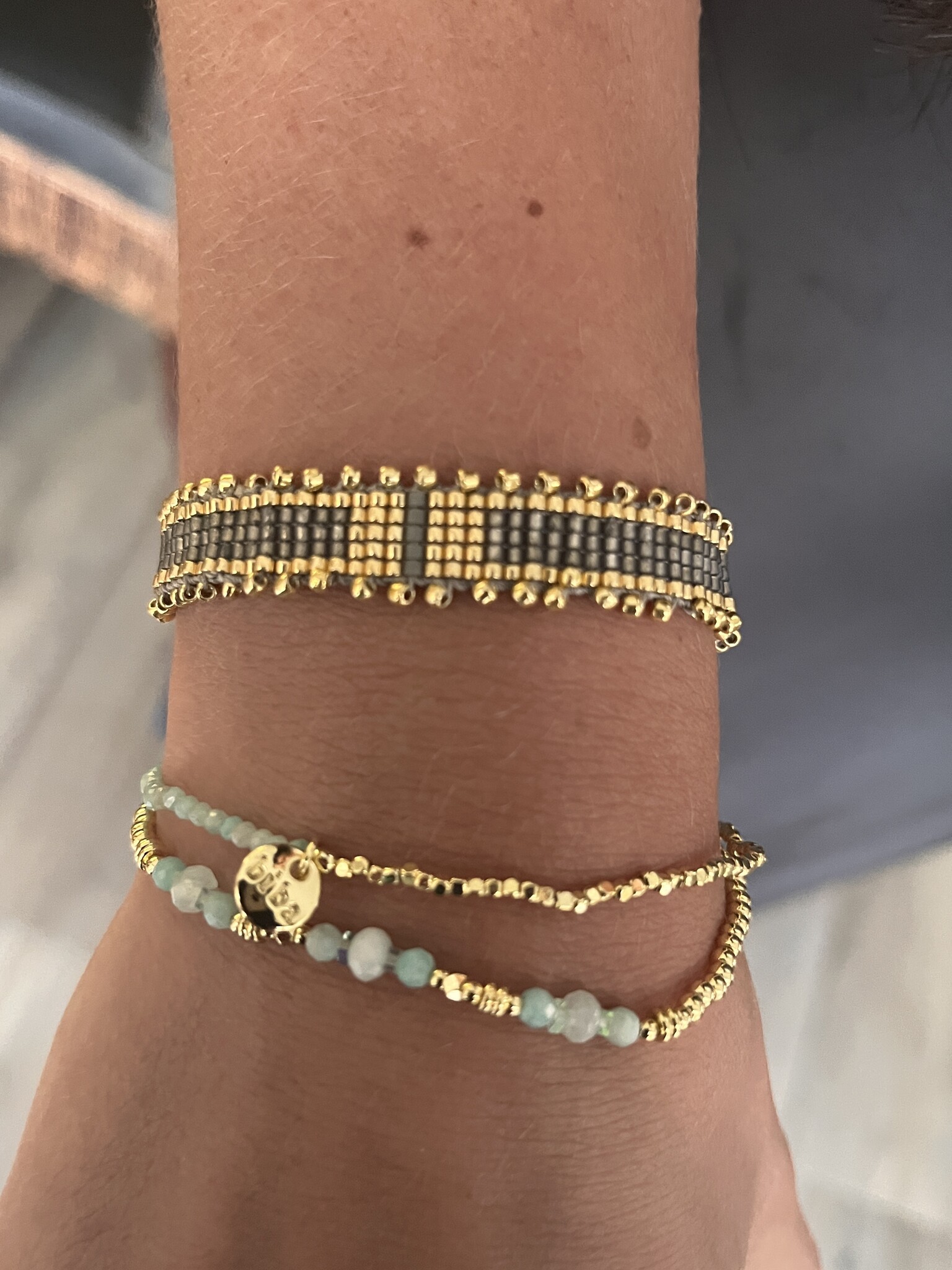 Biba Armbandje Biba goud/grijs