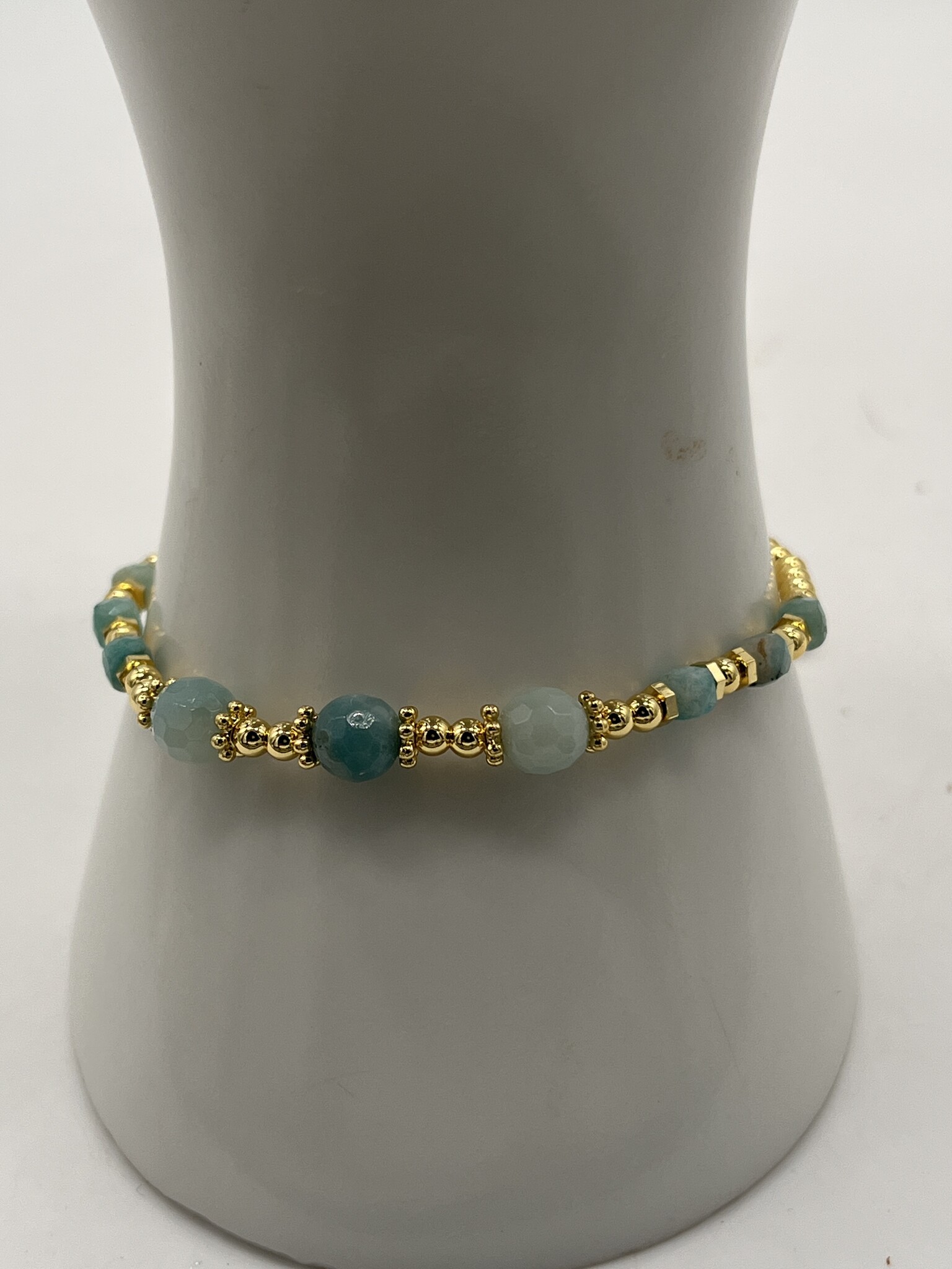 Biba Armbandje Biba goud/zee groen