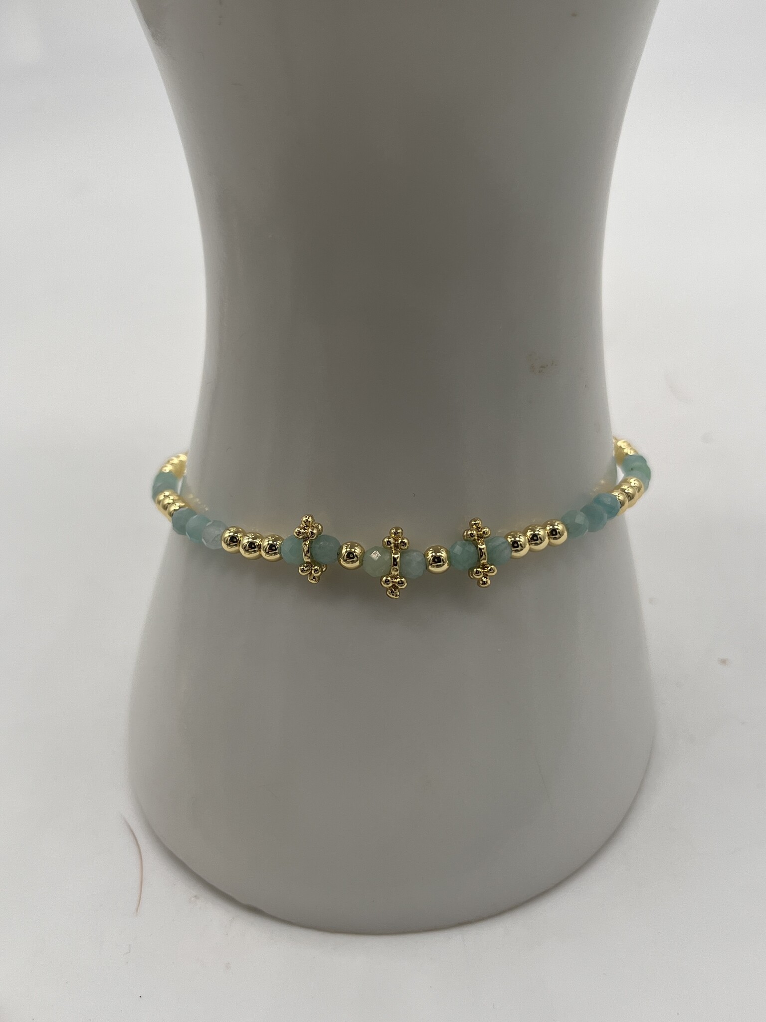 Biba Armbandje Biba goud/zee groen