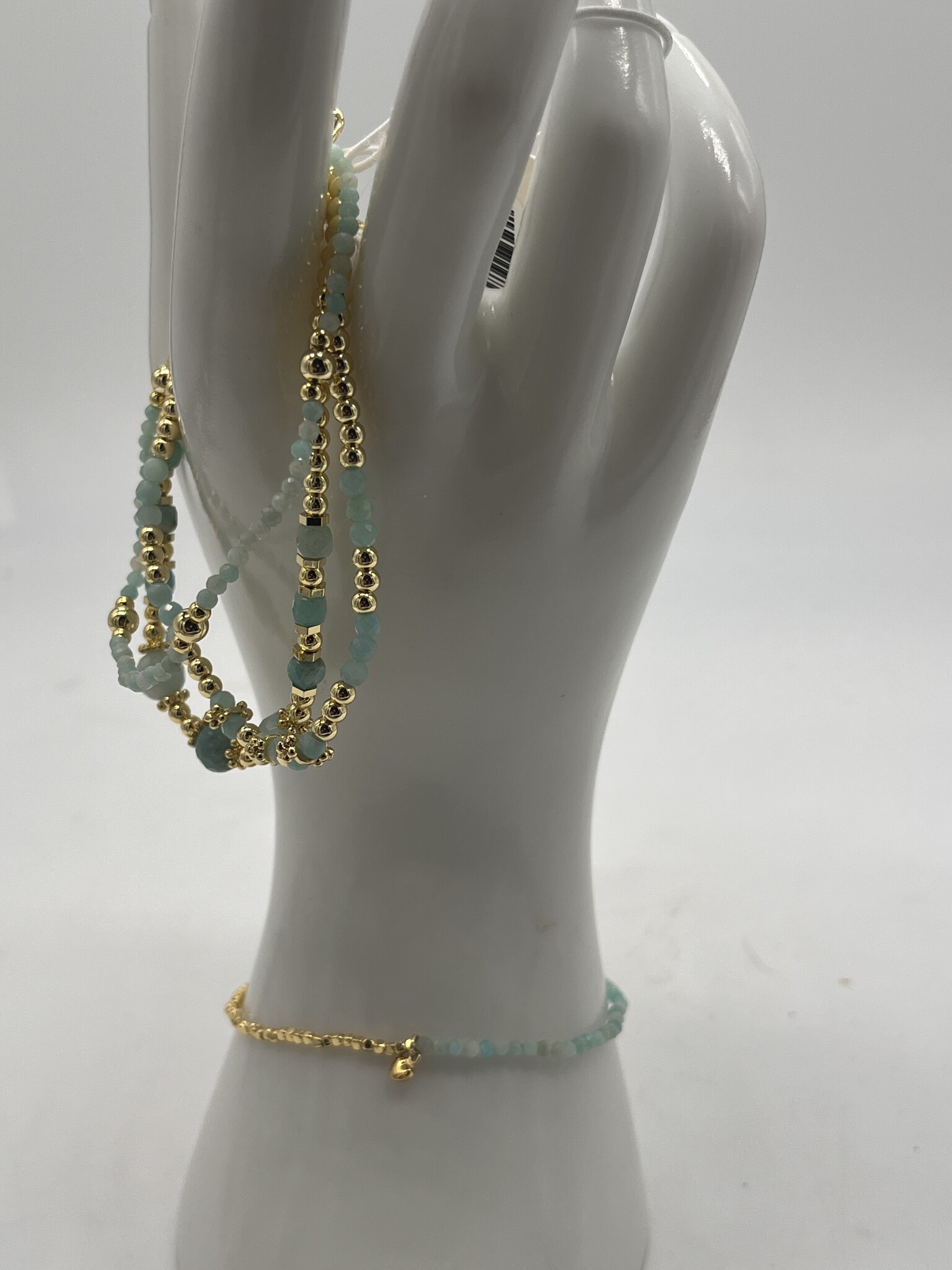 Biba Armbandje Biba goud/zee groen