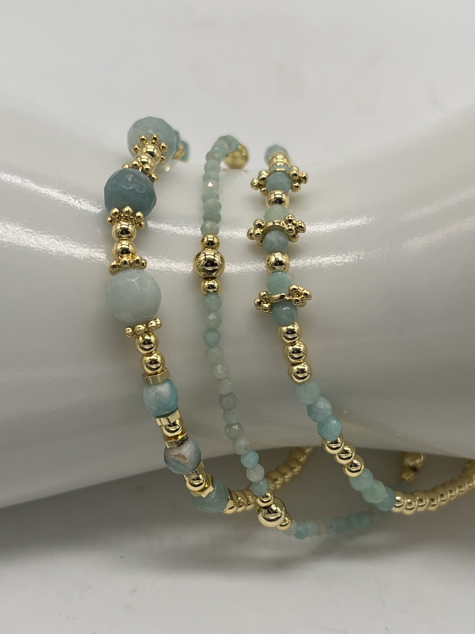 Biba Armbandje Biba goud/zee groen