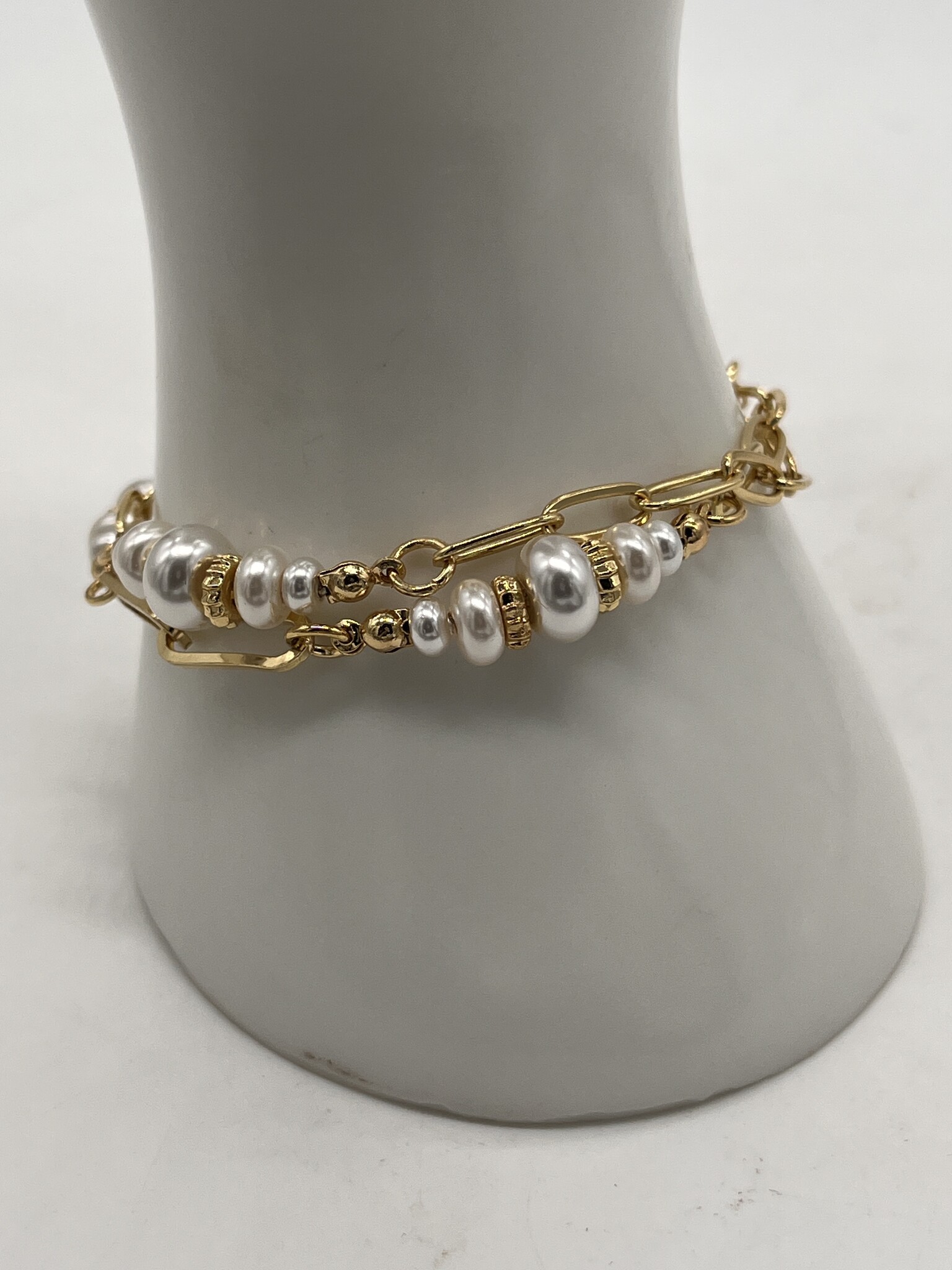 Biba Armbandje Biba goud/parel