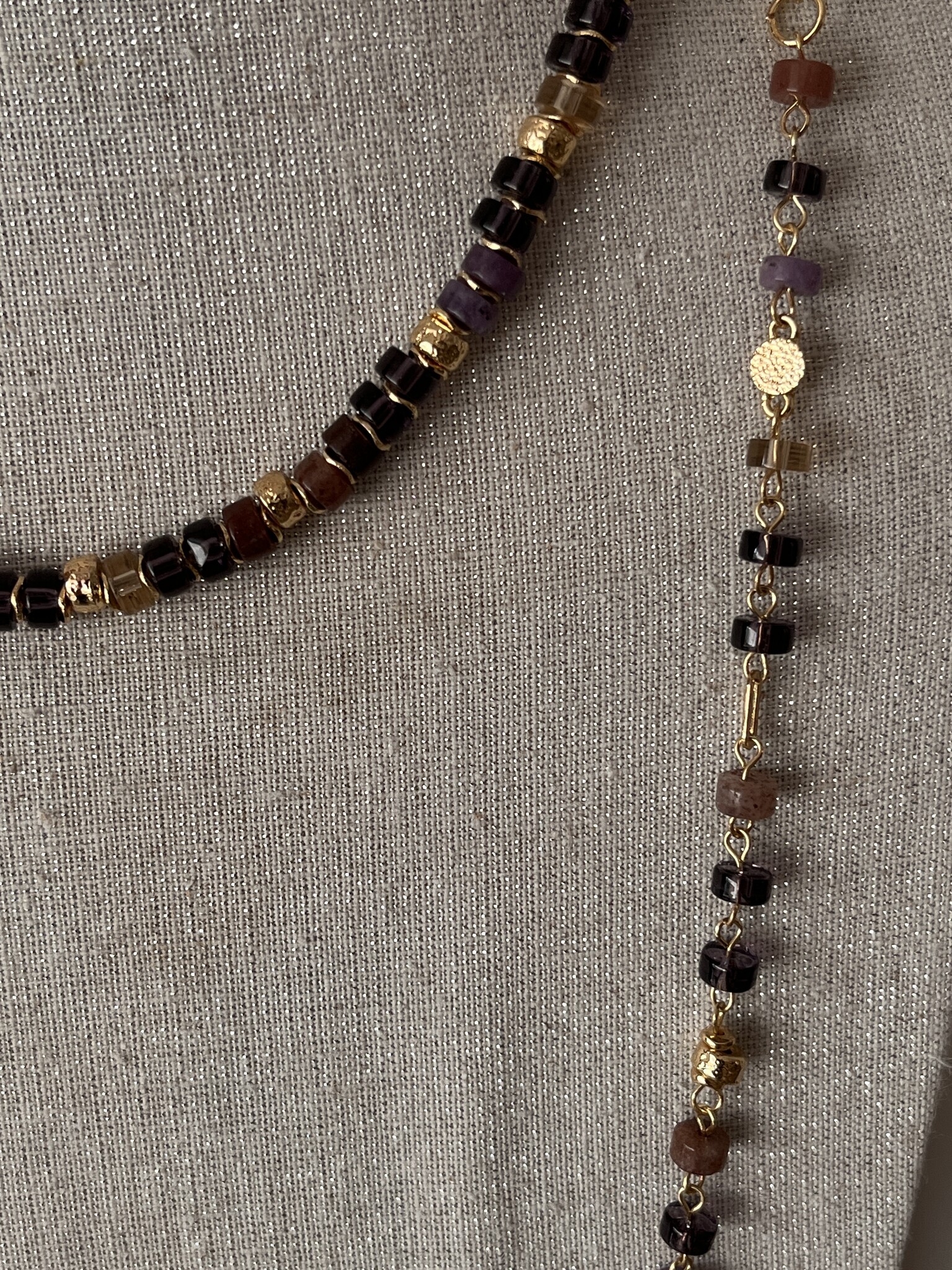 Biba Ketting Biba lang goud/roze /paars