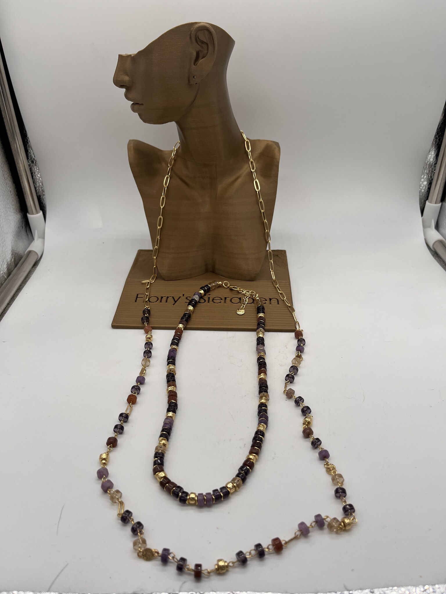Biba Ketting Biba goud/paars