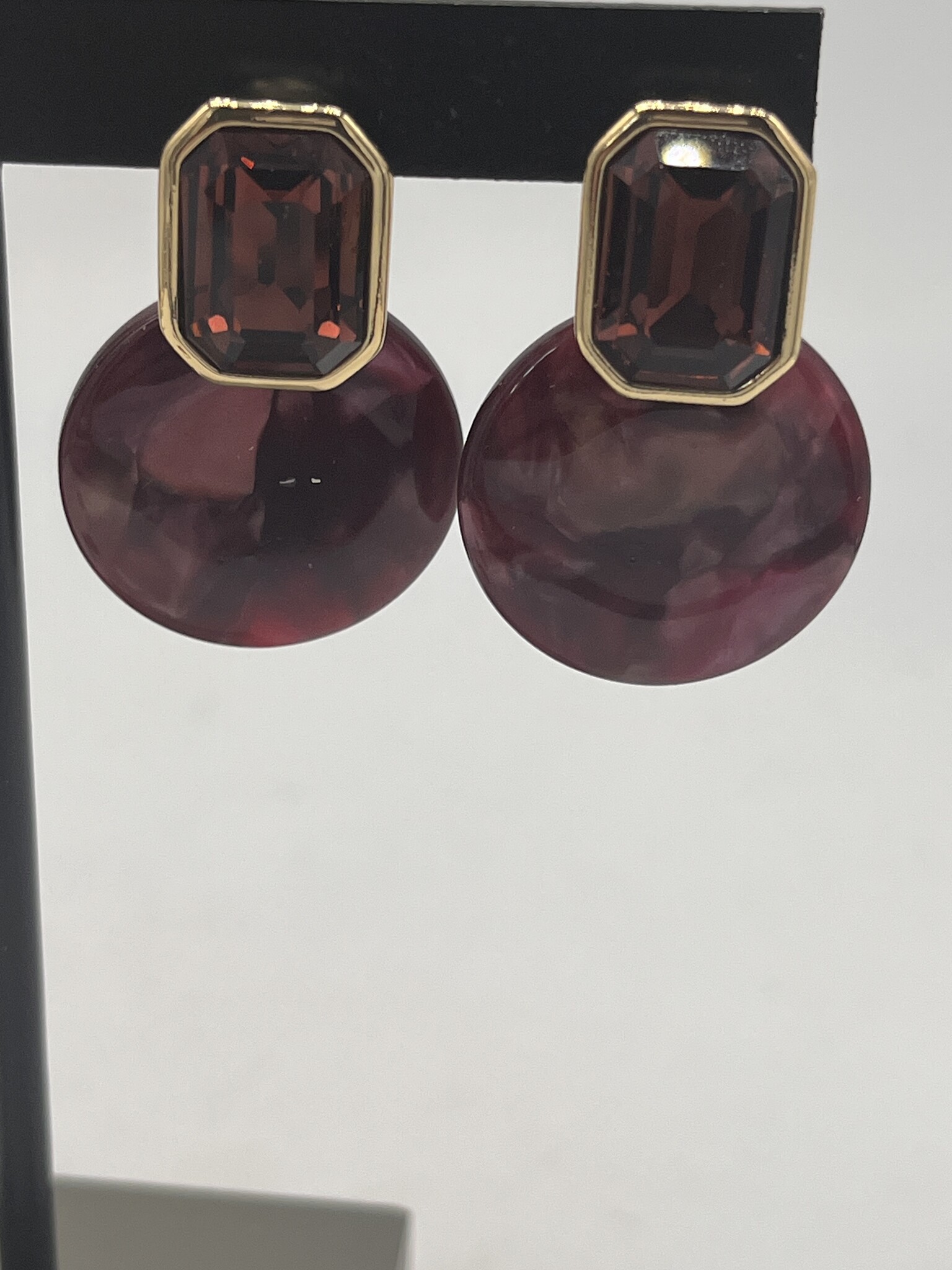 Biba Oorbellen Biba goud bordeaux