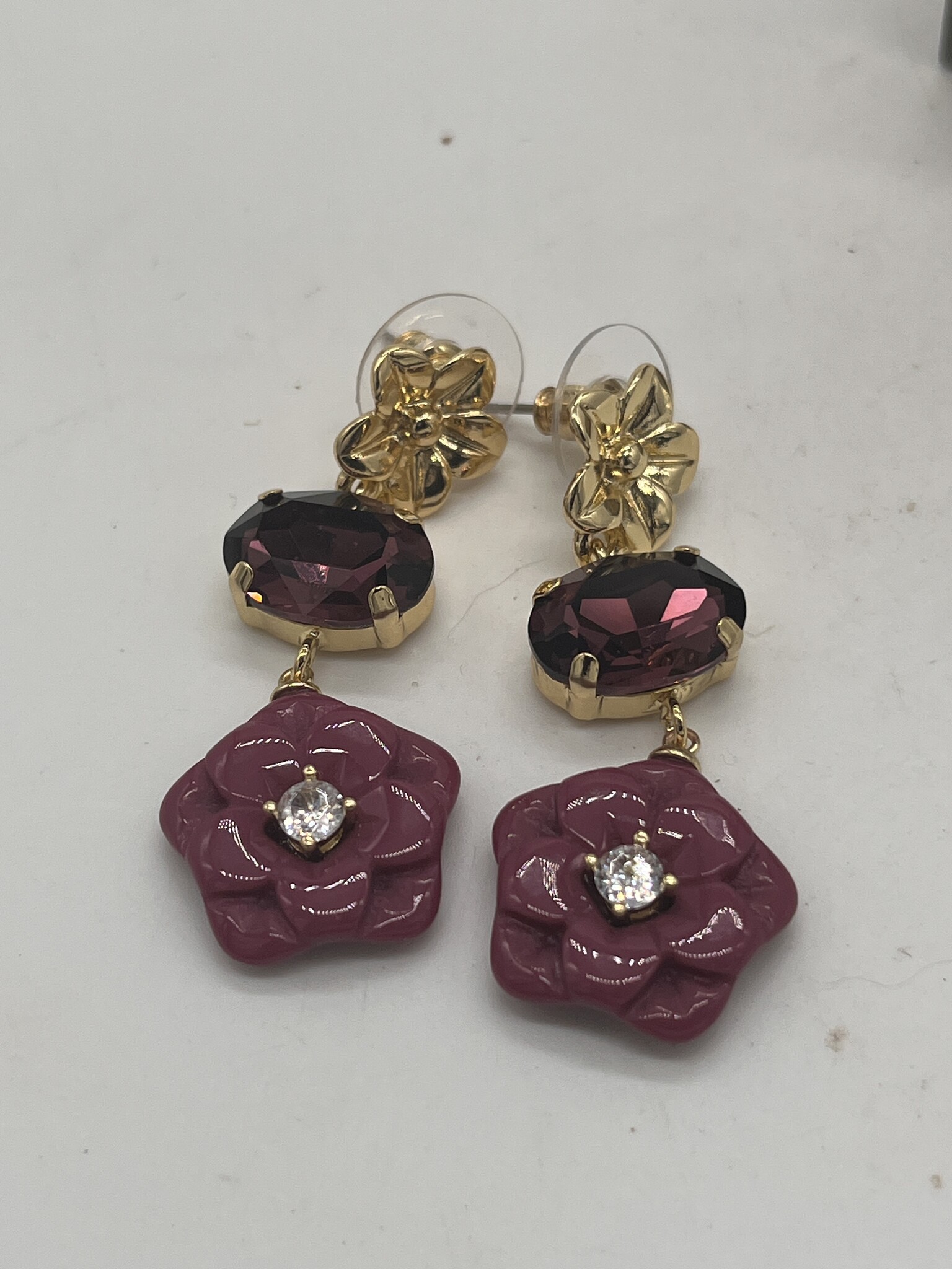 Biba Oorbellen Biba goud/bordeaux