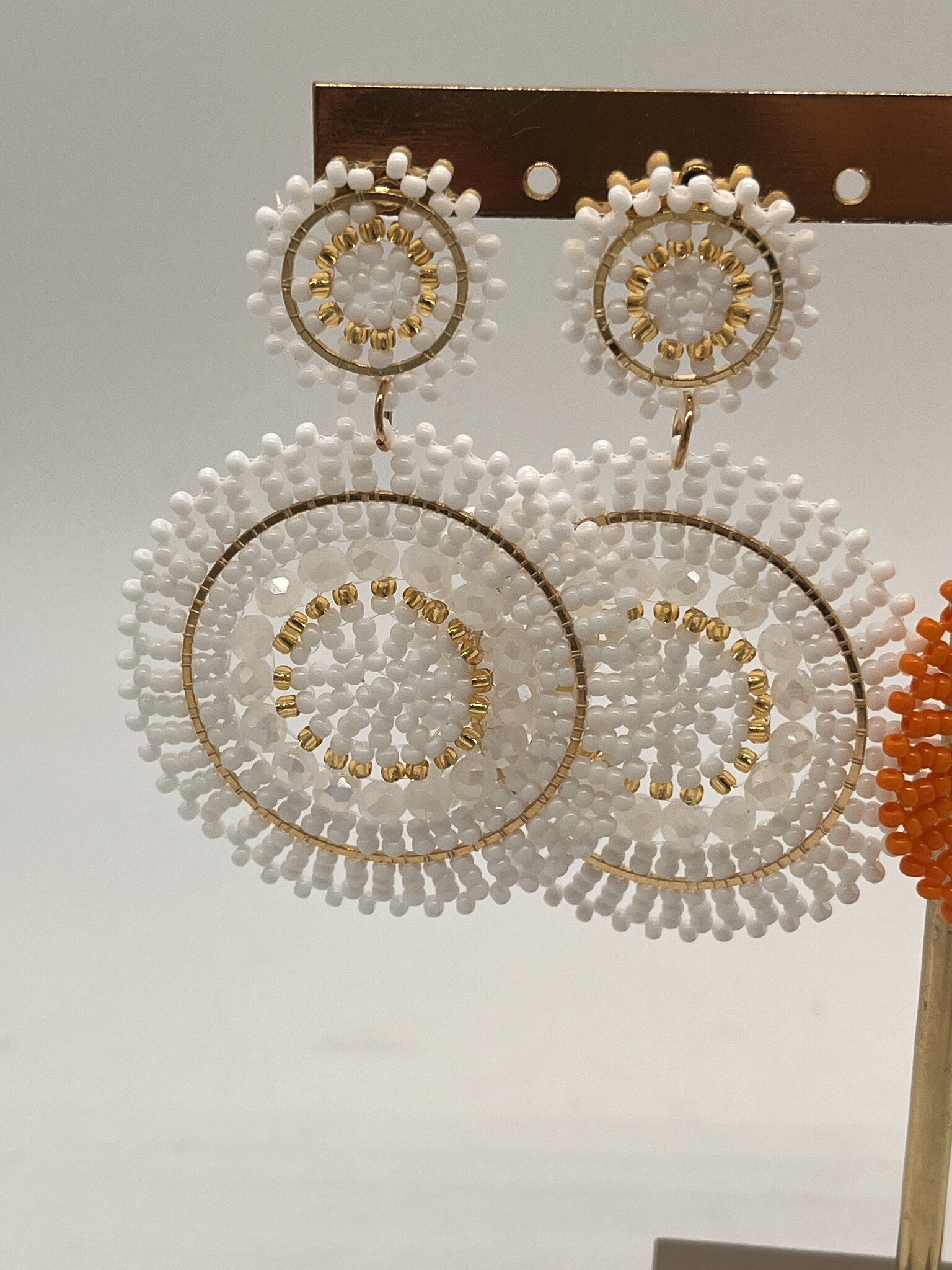 Biba  Oorbellen Biba  wit goud