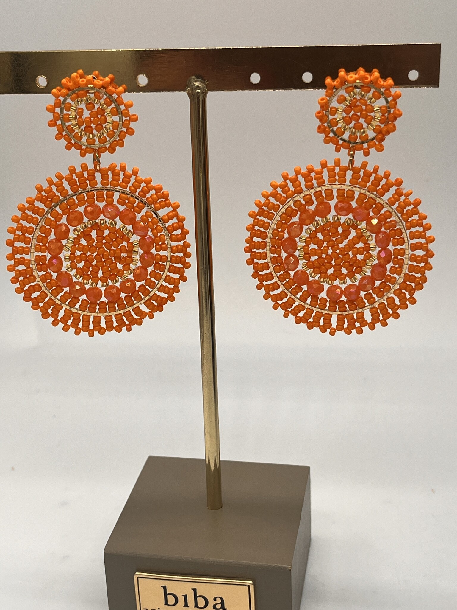 Biba  Oorbellen goud oranje