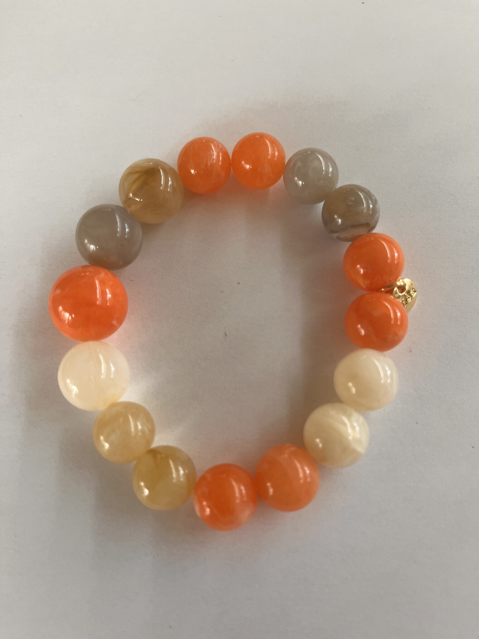Biba Armbandje Biba goud/oranje grijs taupe wit