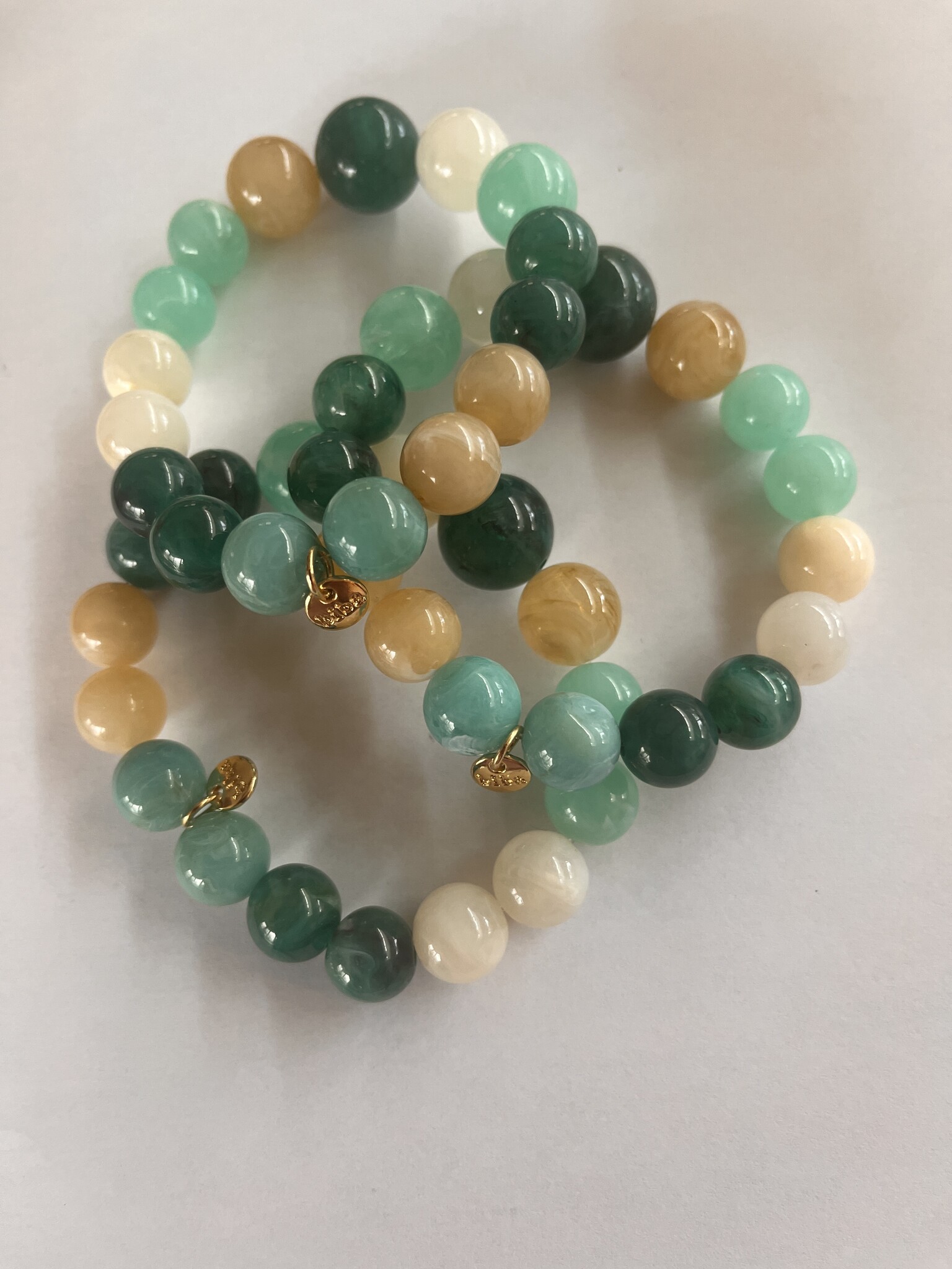 Biba  Armbandje Biba mix groen wit bruin