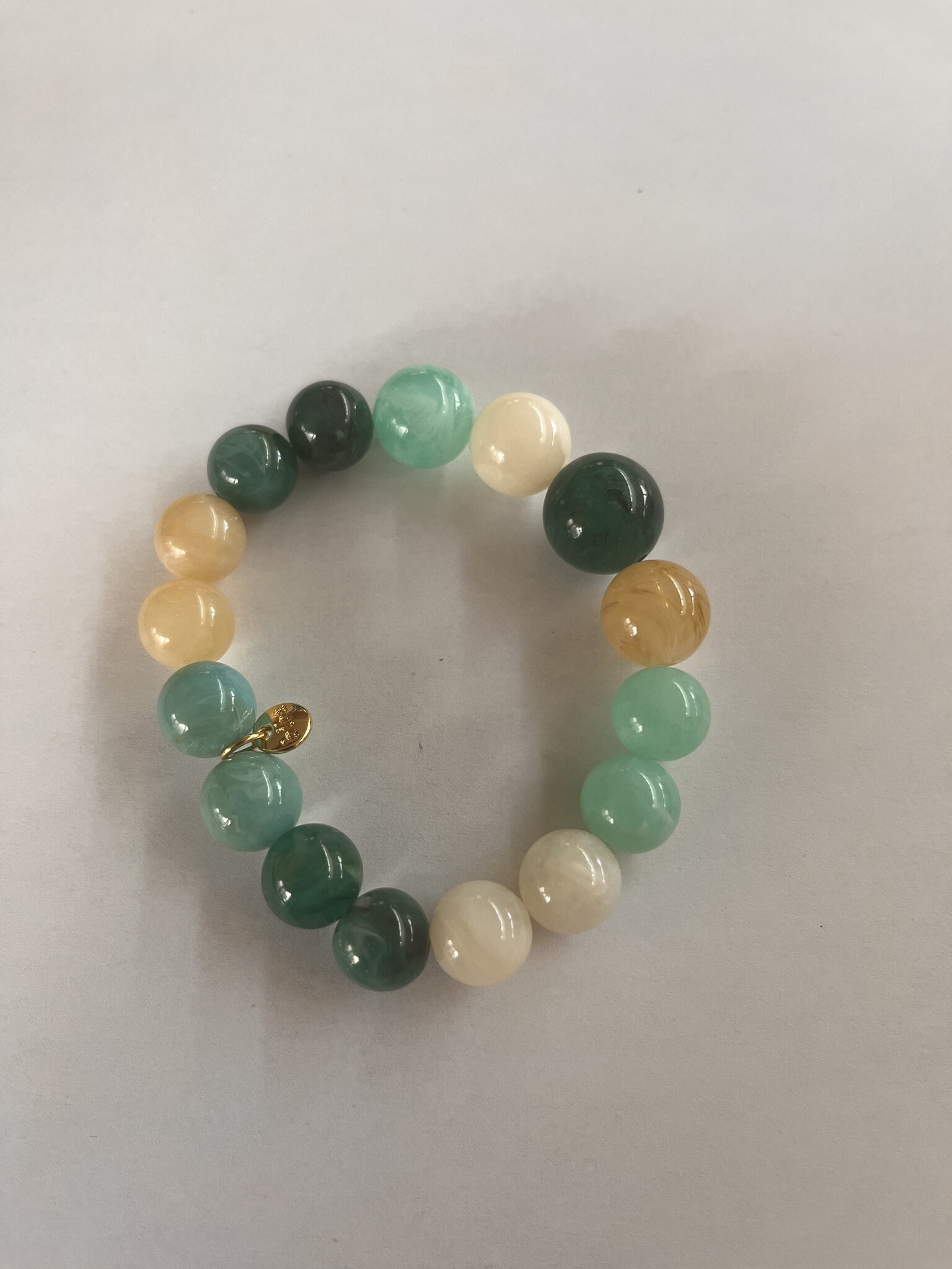 Biba  Armbandje Biba mix groen wit bruin