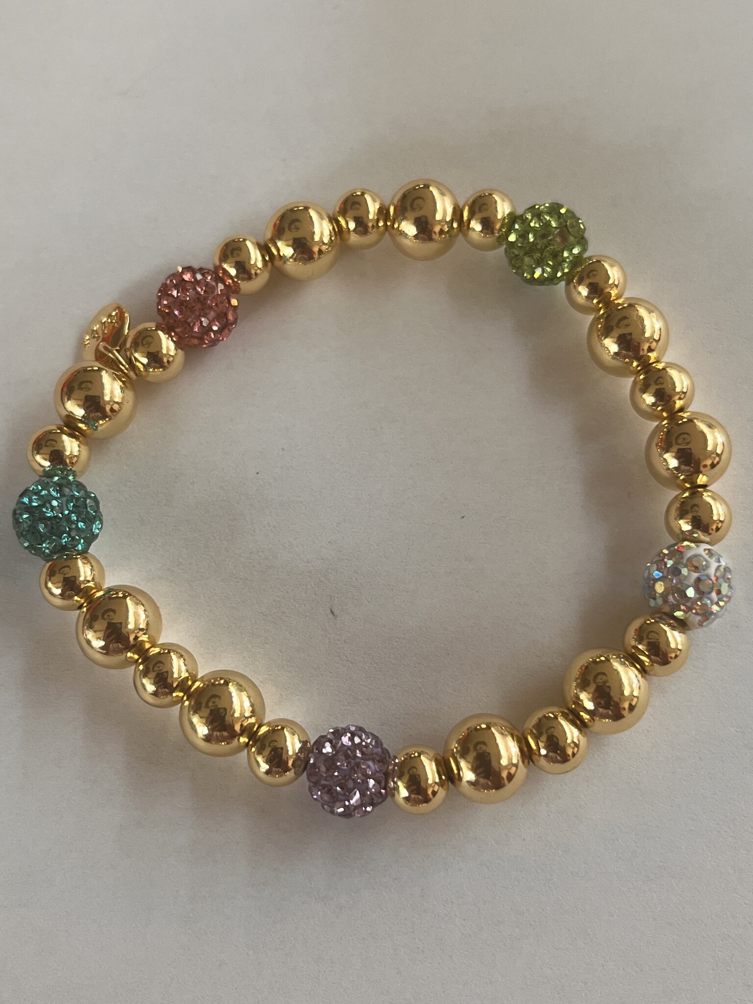 Biba Oorbellen Biba goud/groen/roze blauw wit paars