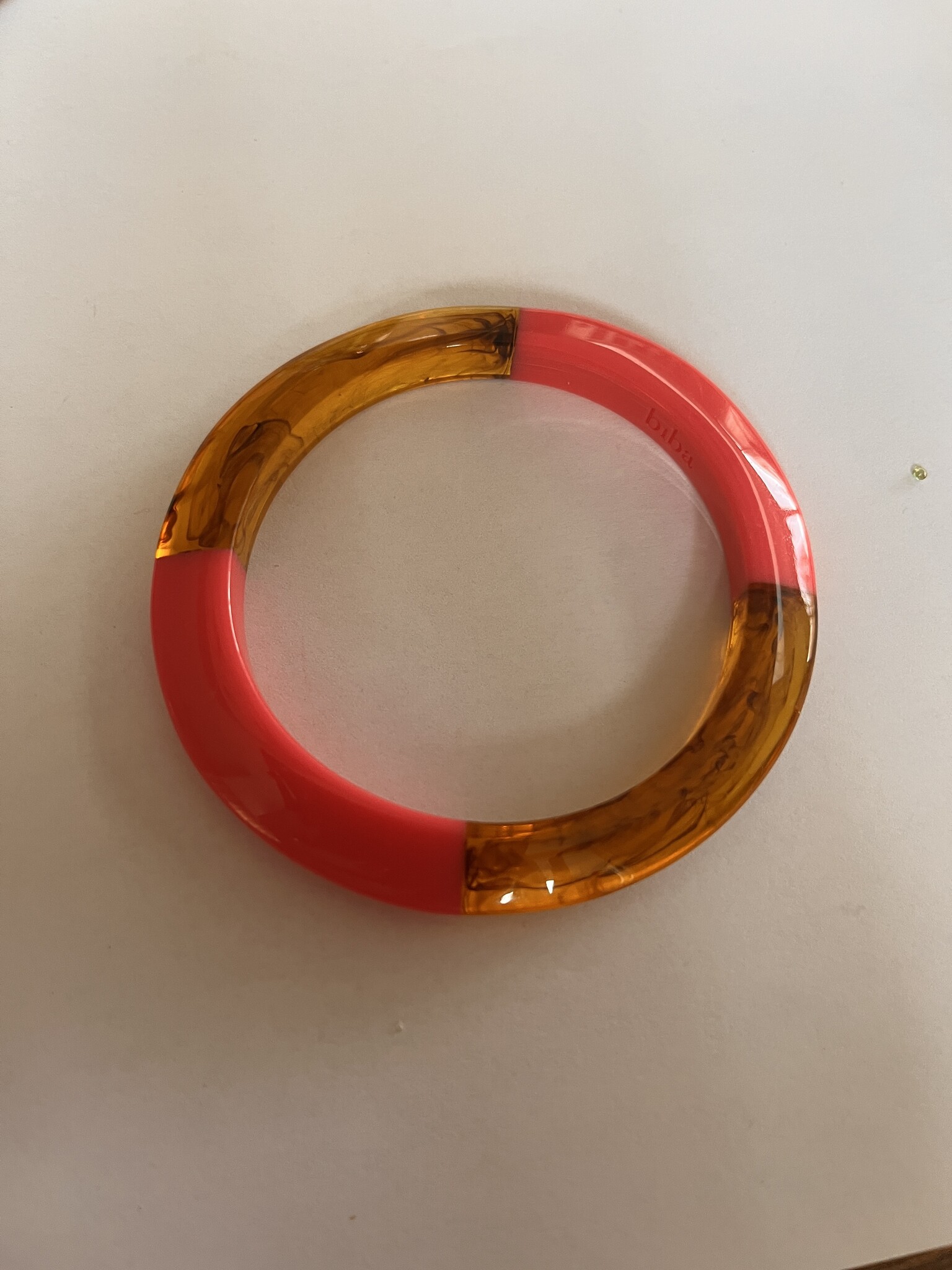 Armbandje Biba roze fel /bruin