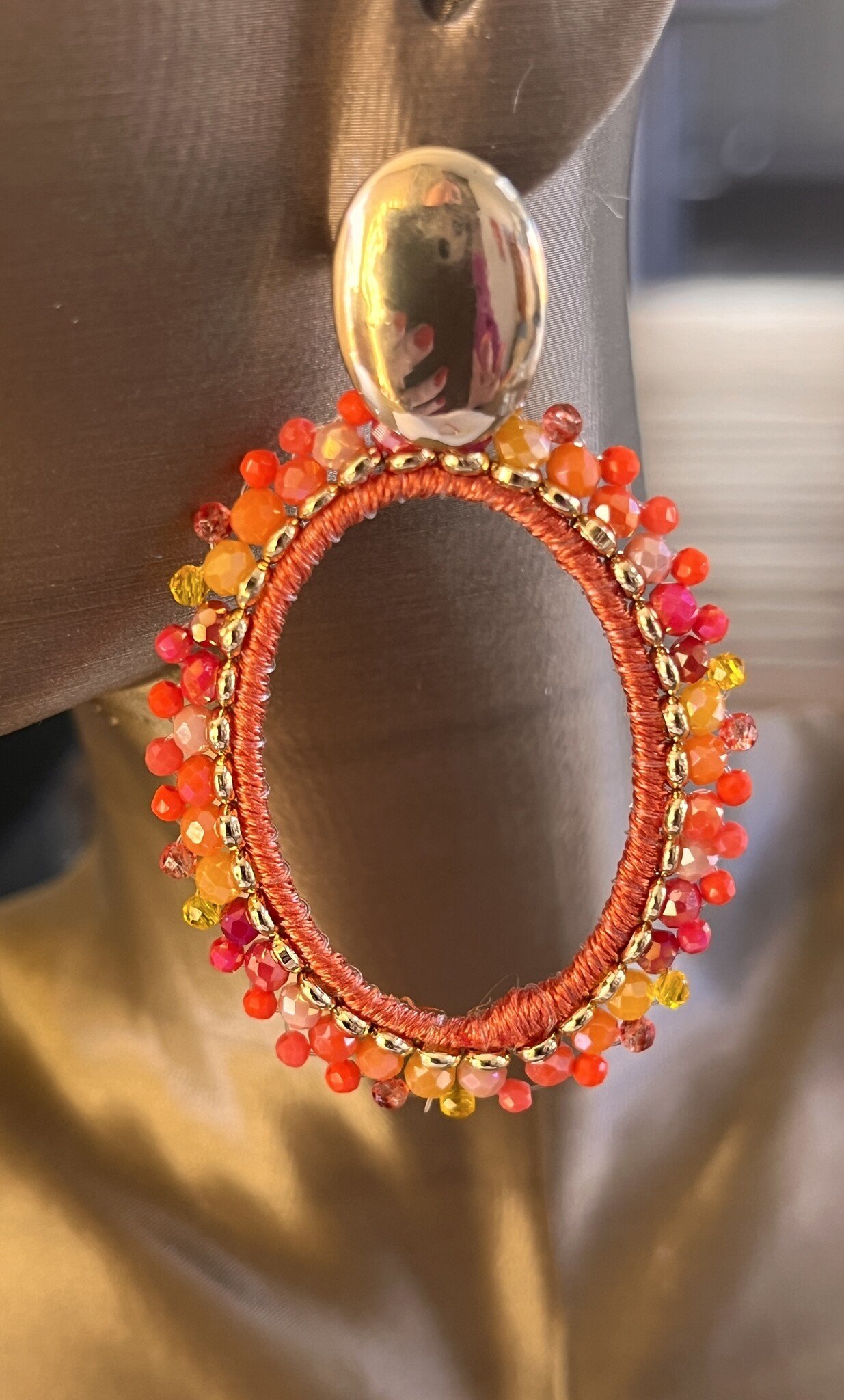 Biba  Oorbellen  Biba  mix oranje goud