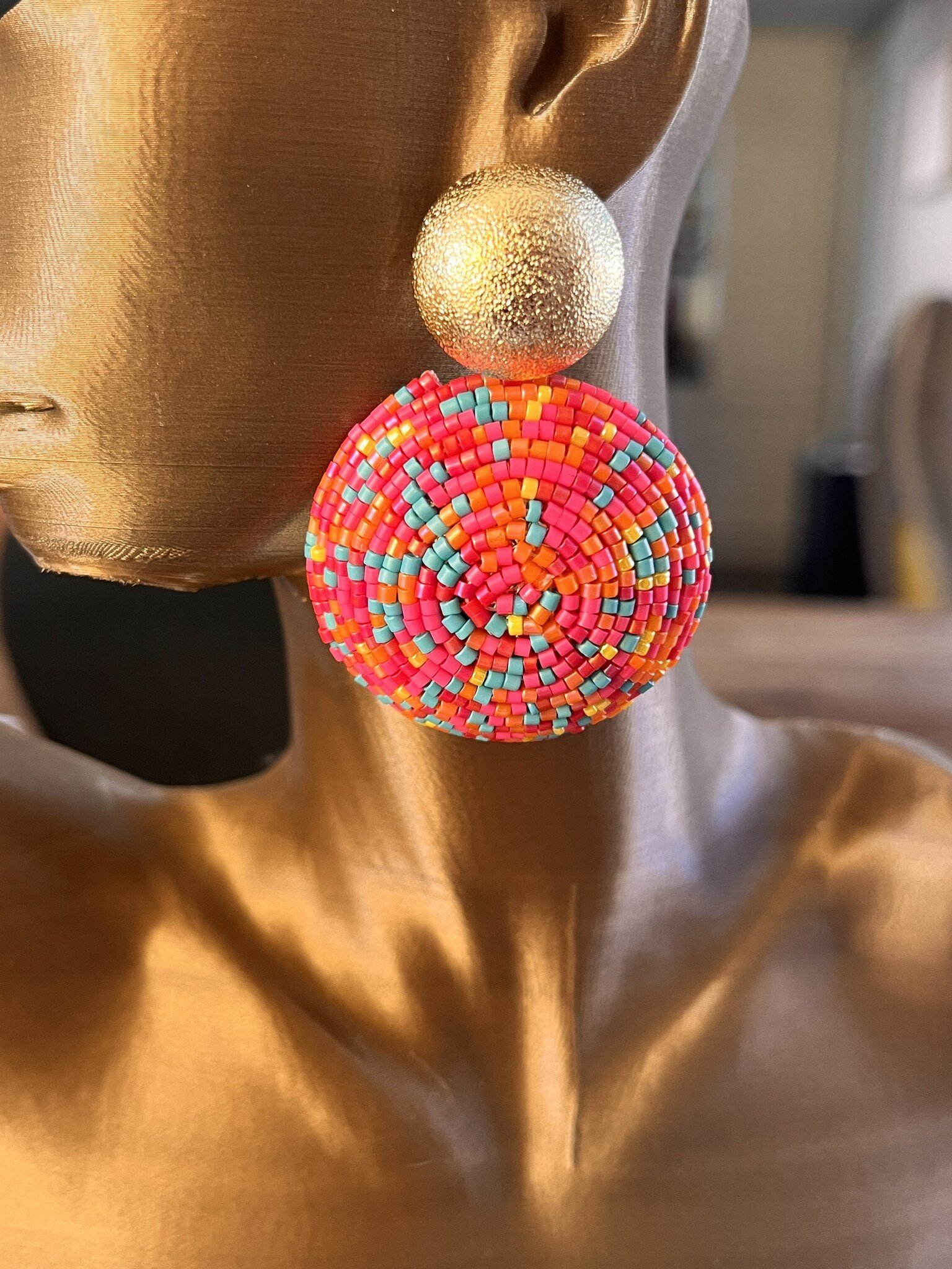 Biba  Oorbellen Biba goudmix roze