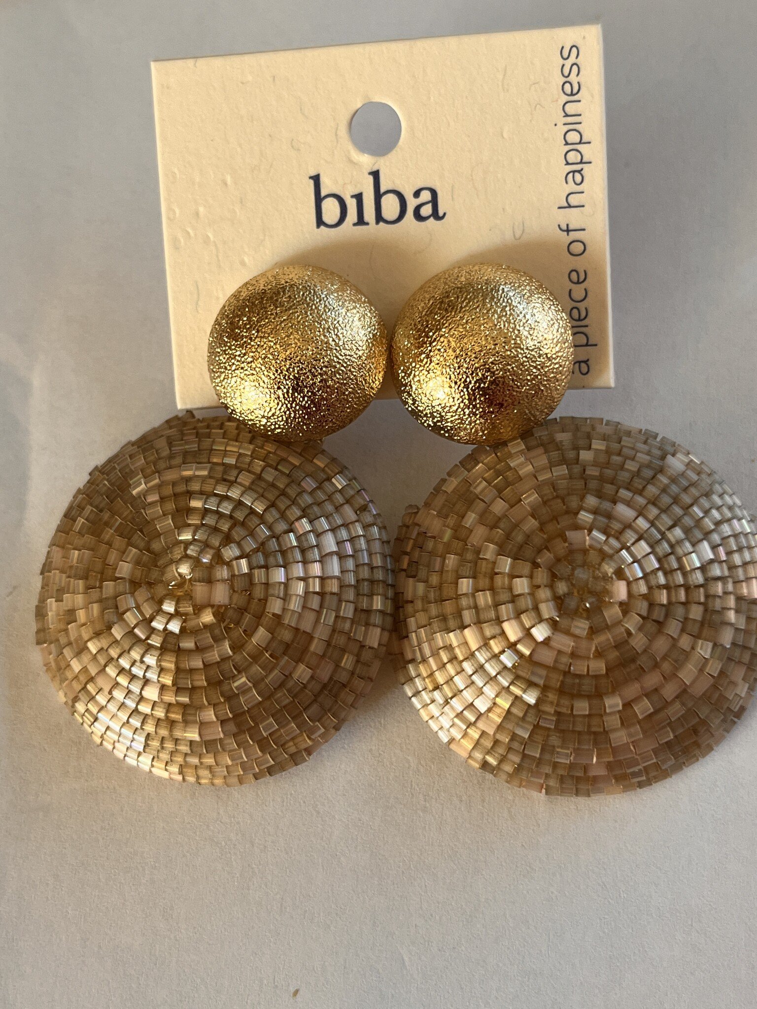 Biba  Oorbellen Biba beige ,goud