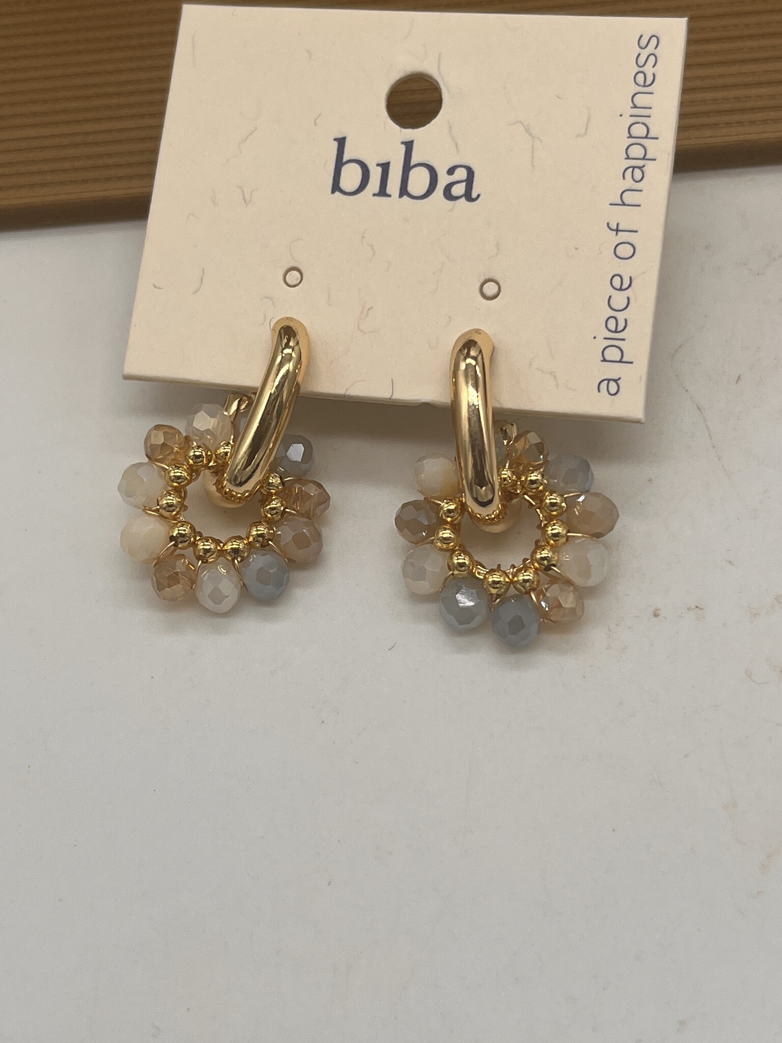Biba Oorbellen Biba goud/mix blauw bruim