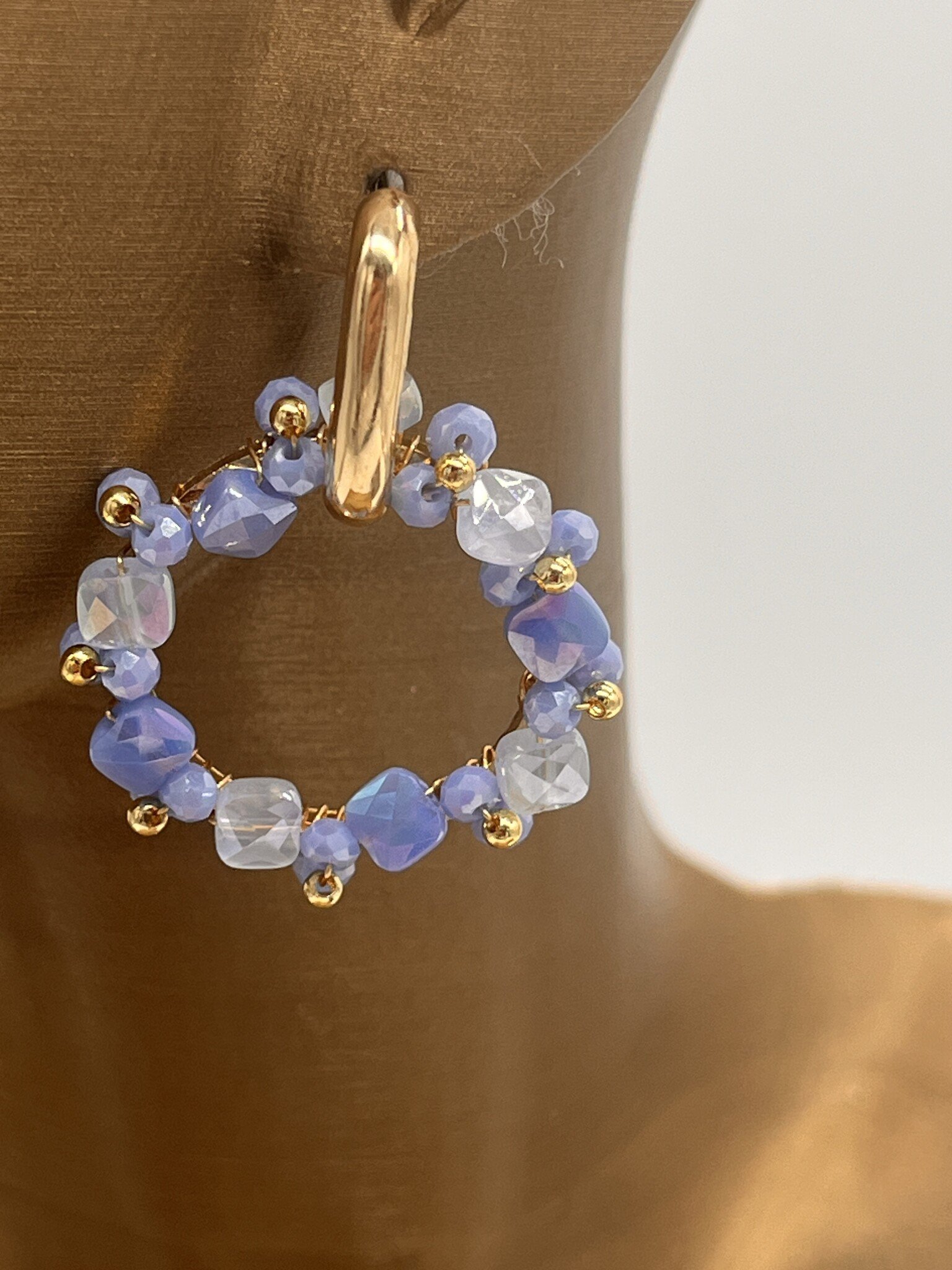 Biba Oorbellen Biba goud/blauw