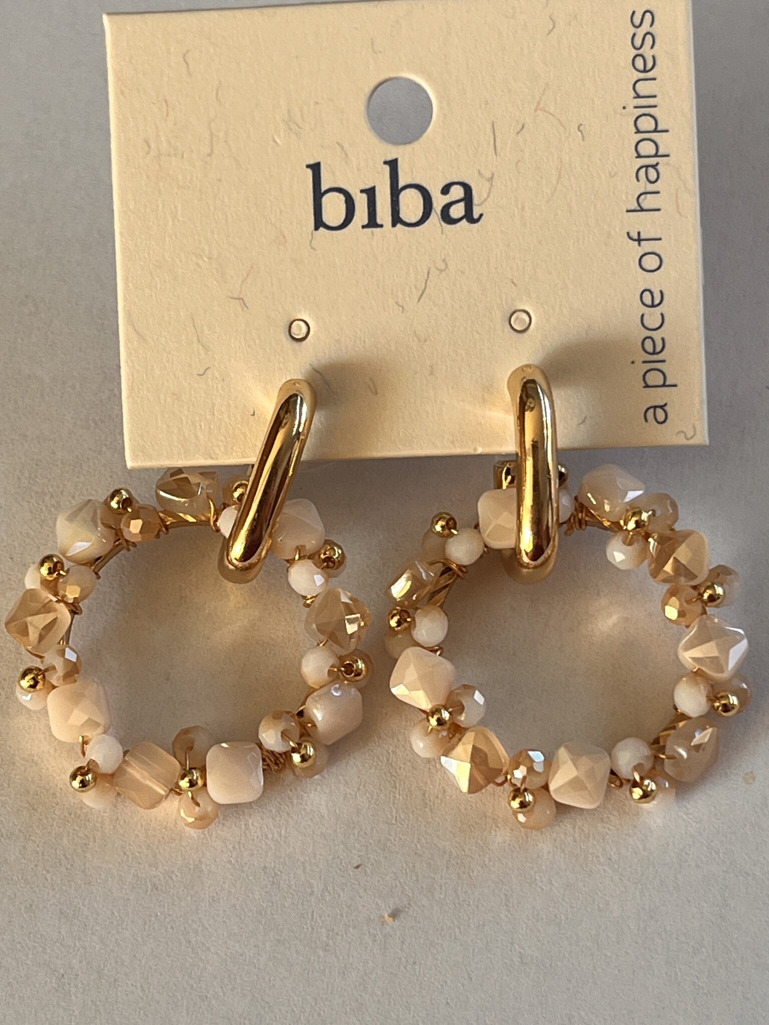 Biba Oorbellen Biba goud/beige
