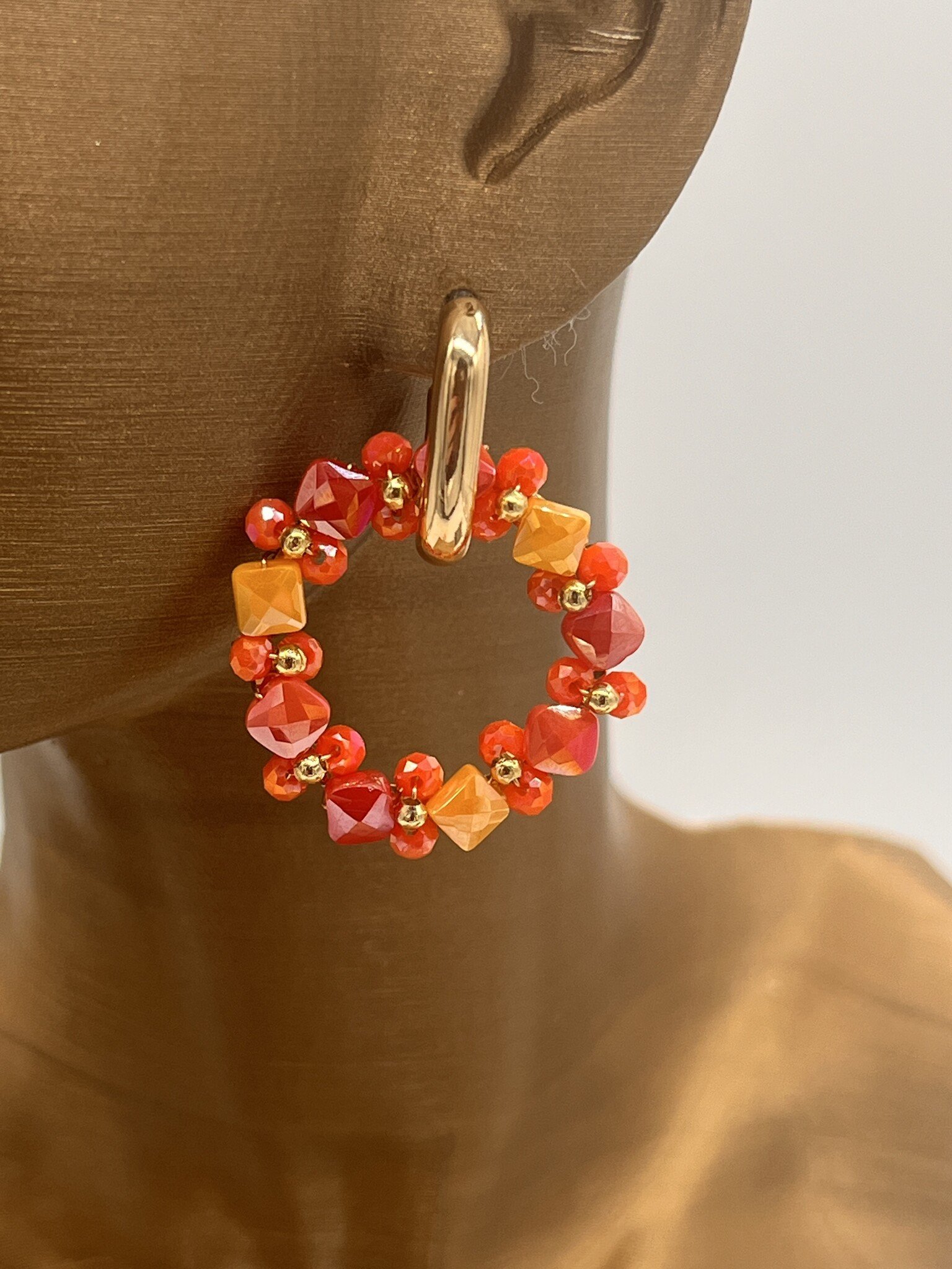 Biba Oorbellen Biba goud,oranje