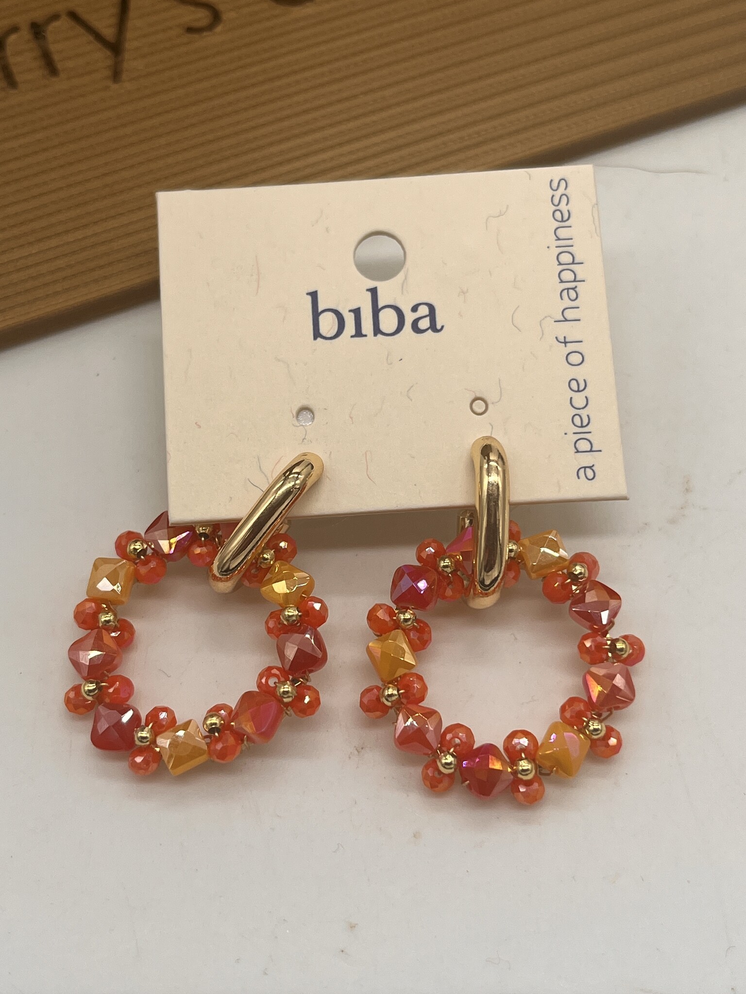 Biba Oorbellen Biba goud,oranje