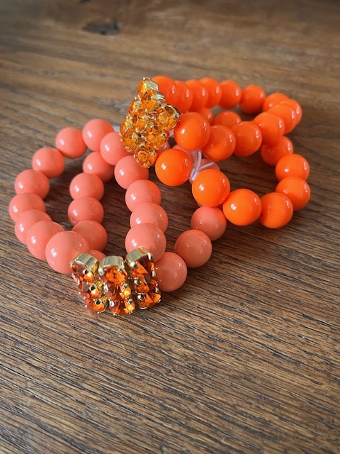 Biba Armbandje Biba goud/zalm oranje