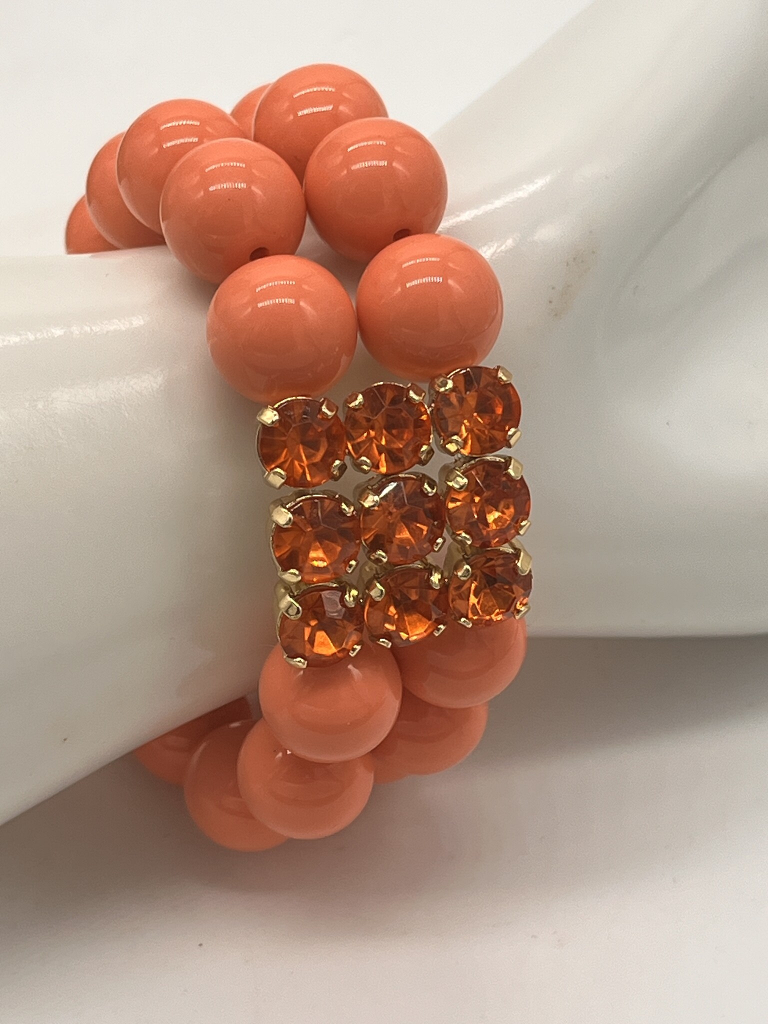 Biba Armbandje Biba goud/zalm oranje