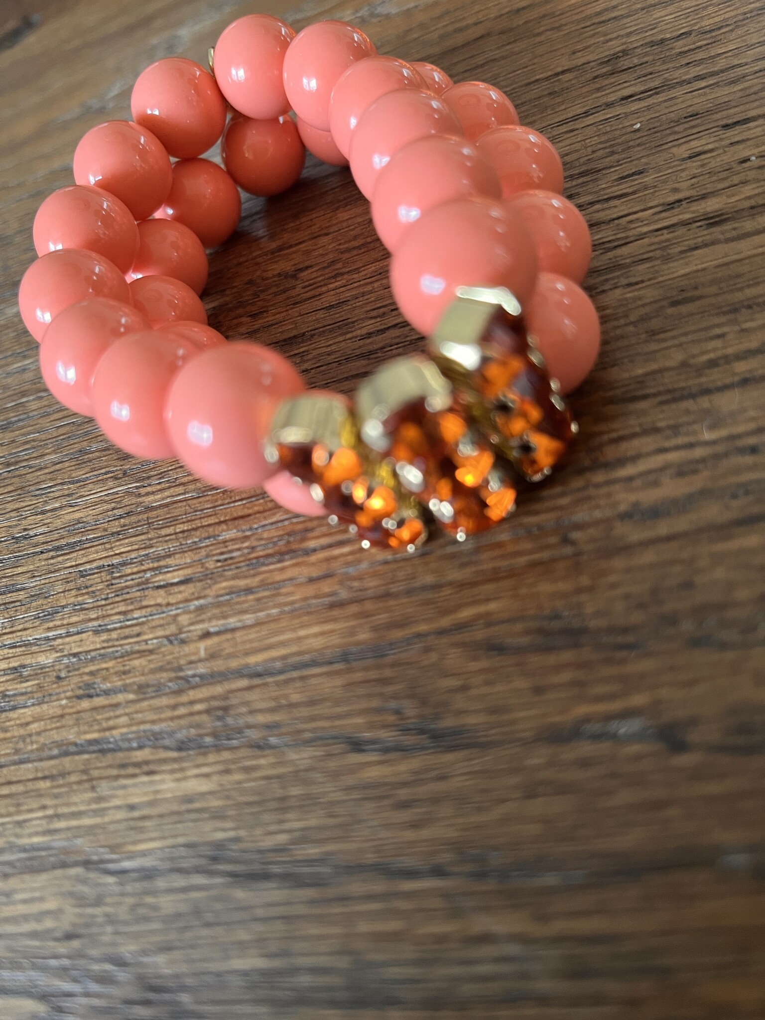 Biba Armbandje Biba goud/zalm oranje