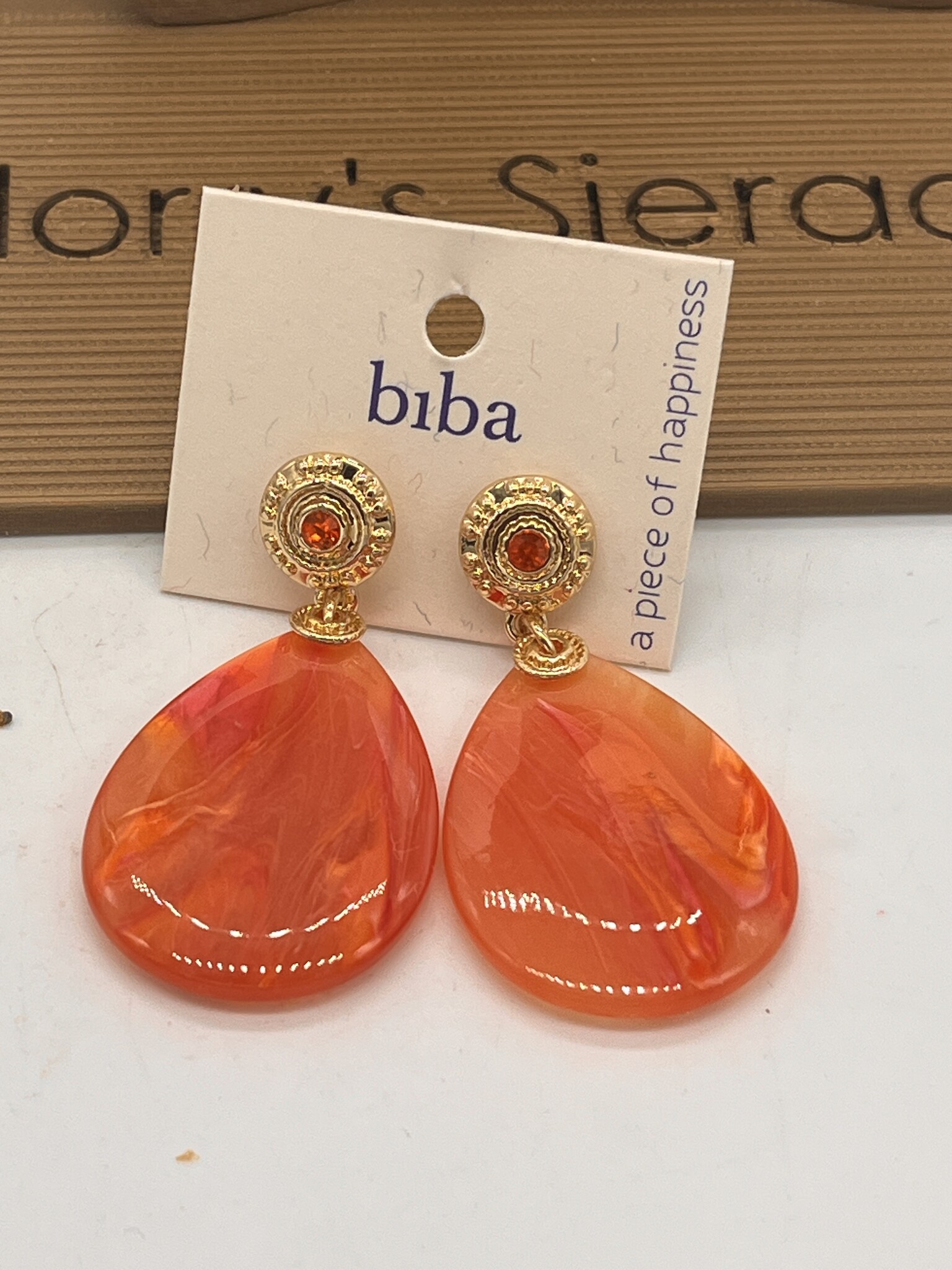 Biba Oorbellen Biba goud/oranje