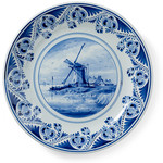 Delft Blue Plate Windmill  Ø 25 cm