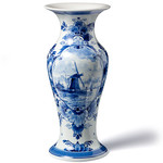Delft Blue Vase with Windmill