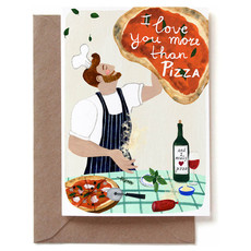 REDDISH DESIGN Postcard I love you more than pizza