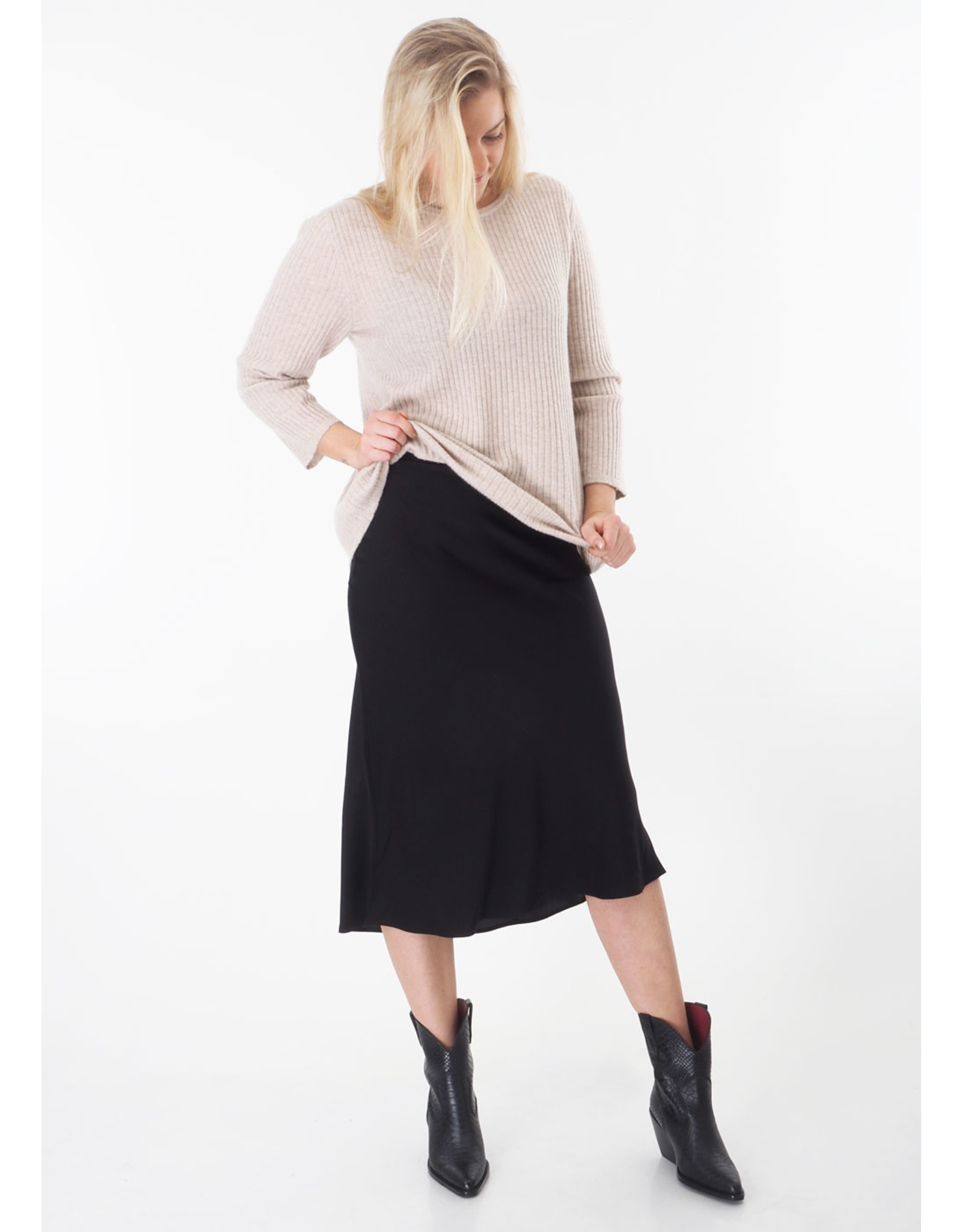 Repeat Cashmere Skirt black silk
