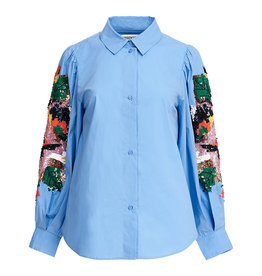 Essentiel Shirt Carnet puff sleeve Cool Blue