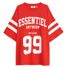 Essentiel T-Shirt Calmate with tekst Firemen Red