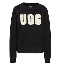 Ugg Sweater Madeline fuzzy logo crewneck Black/creme