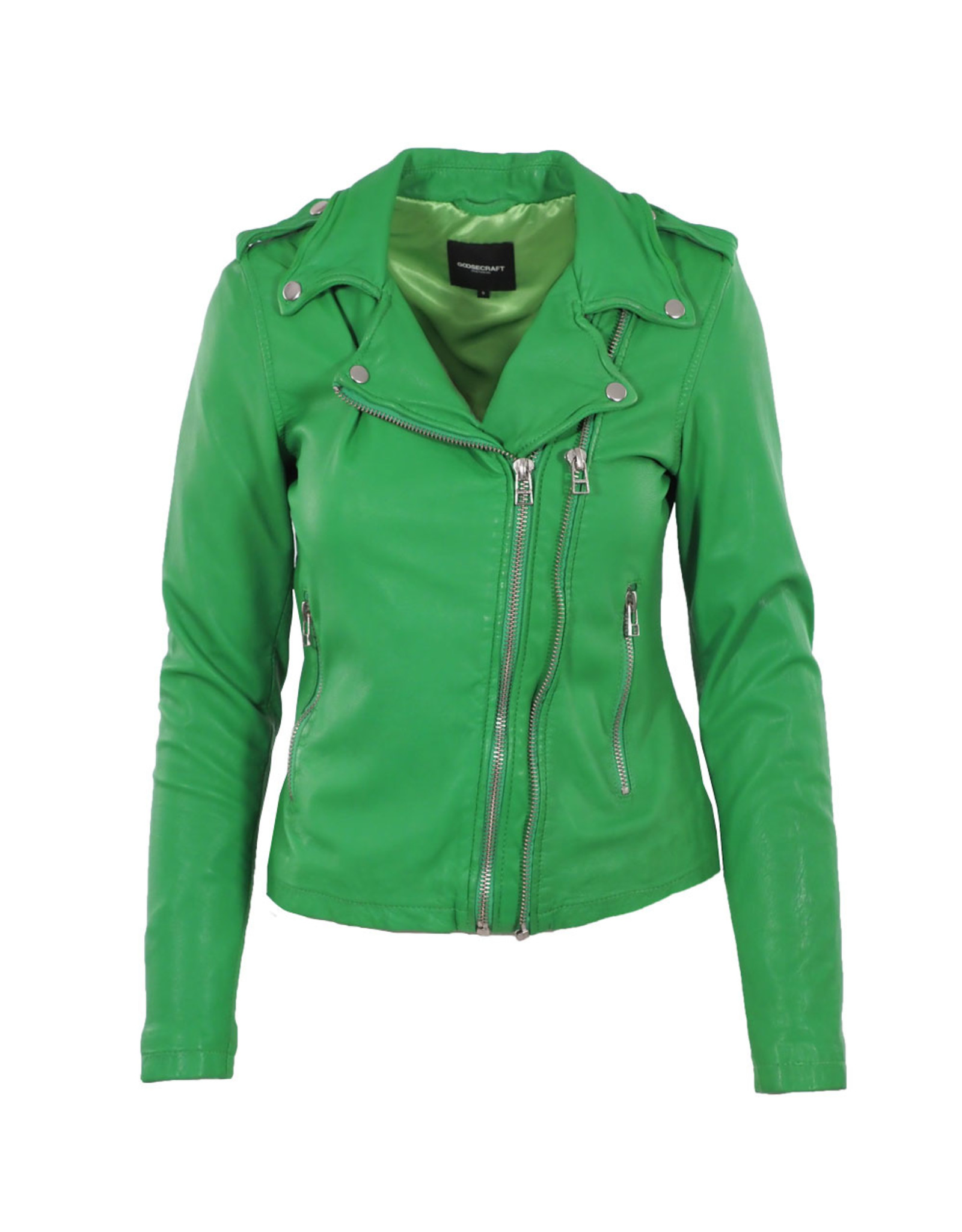 Fabriek middag Notitie Goosecraft Biker jas 513 grass green - Palazzo Domburg