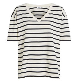 Penn&Ink N.Y. T-Shirt Stripe Ecru Navy