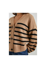 RAILS Vest Geneva Camel Black Stripe