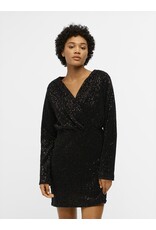 Object Tulua L/S Short Dress Black