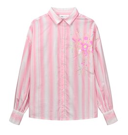 Pom Amsterdam Blouse Embroidery Striped Pink