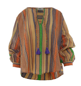 Devotion Blouse Myrto M. Green/Orange