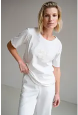 Penn & Ink N.Y. T-shirt S25T1140 print Ecru/farine