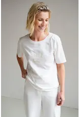 Penn & Ink N.Y. T-shirt S25T1140 print Ecru/farine