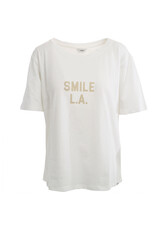 Penn & Ink N.Y. T-shirt S25T1140 print Ecru/farine